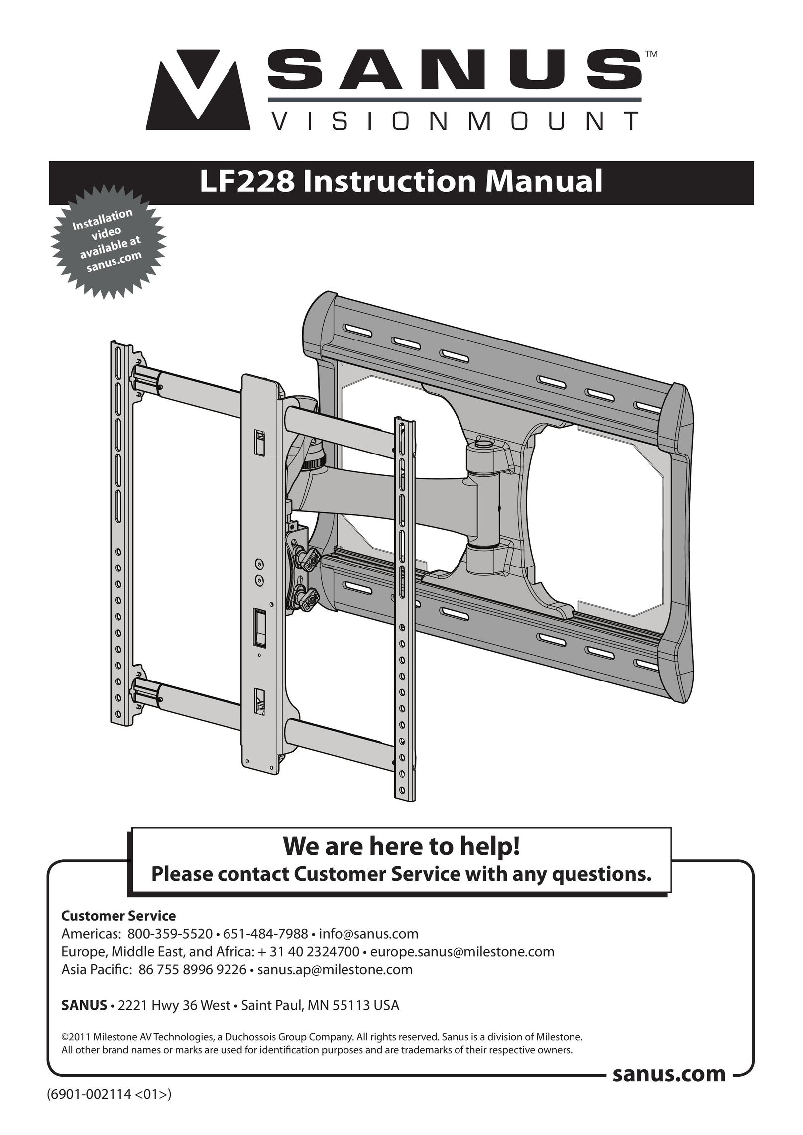 Sanus Systems LF228 TV Mount User Manual