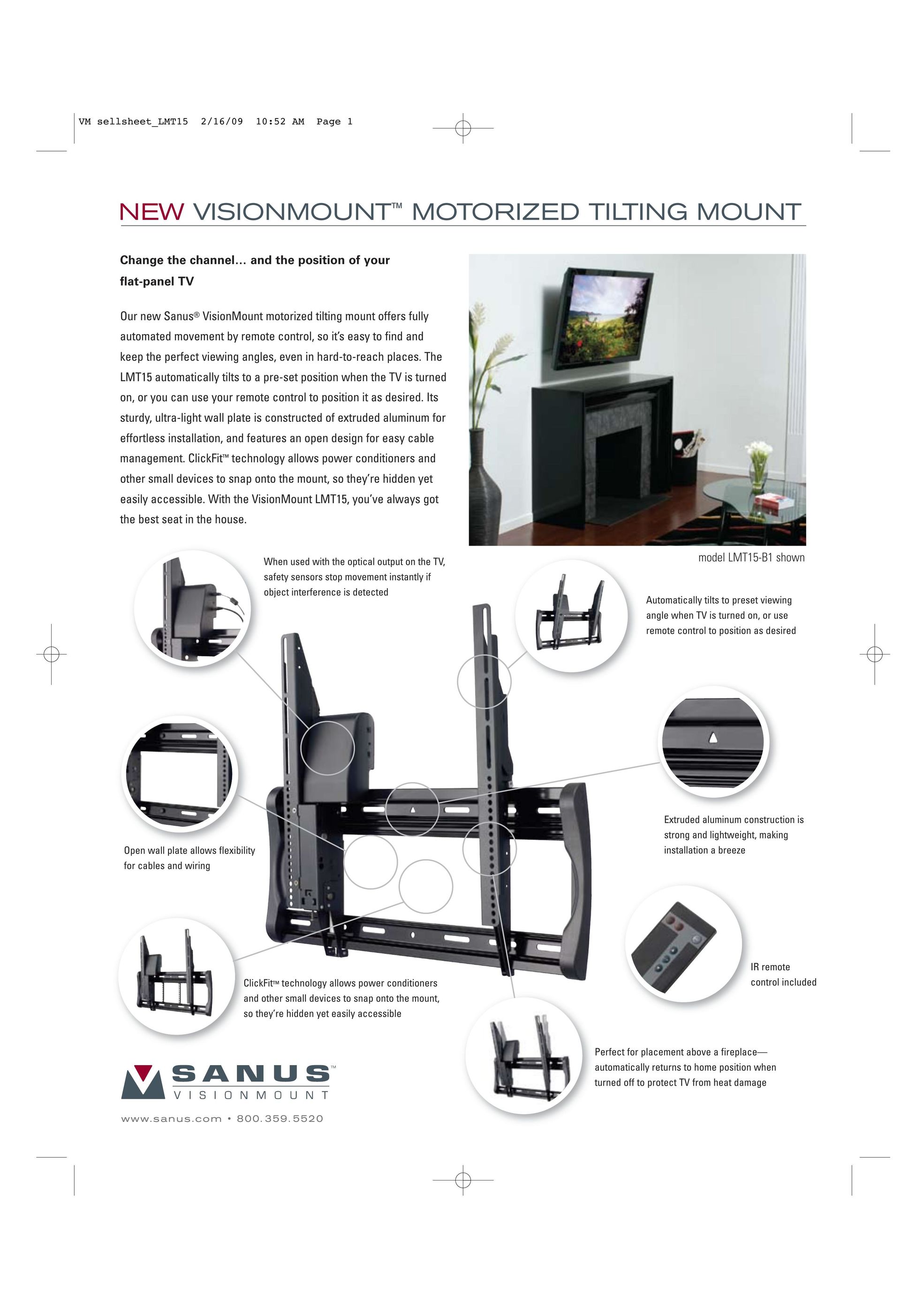 Sanus Systems LMT15 TV Mount User Manual