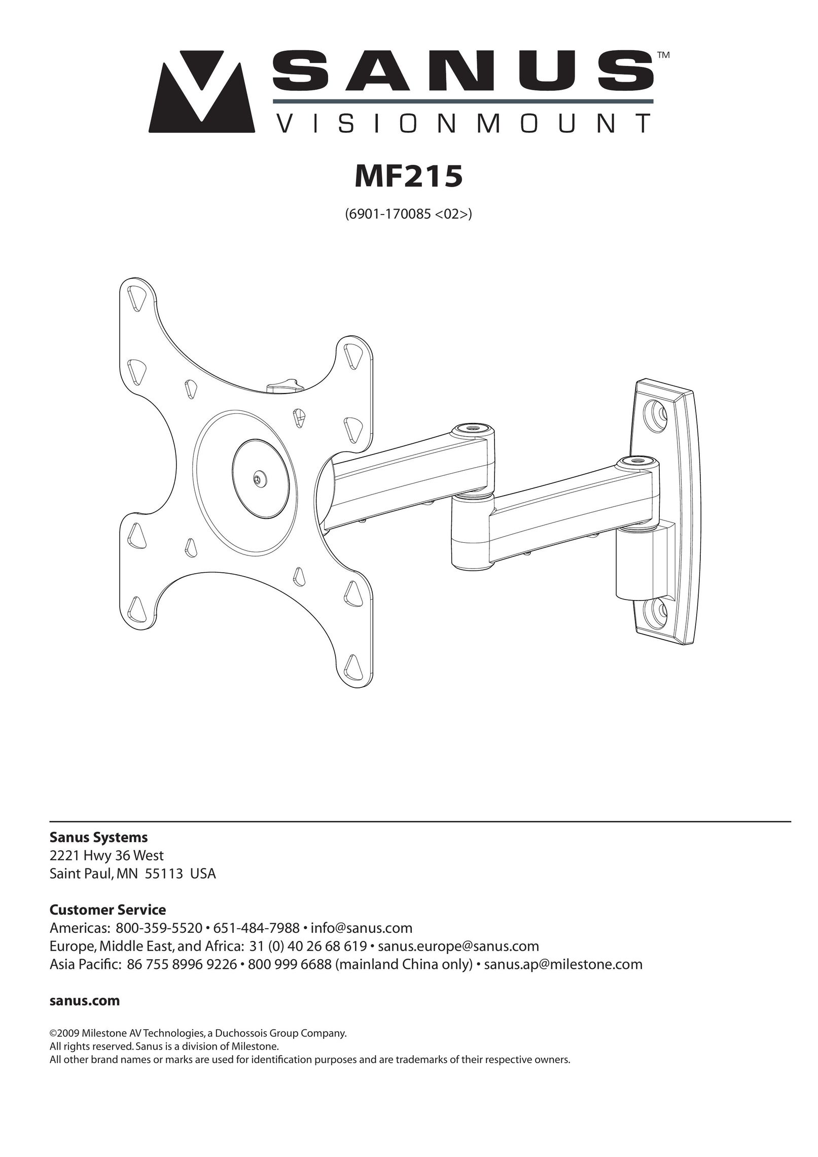 Sanus Systems MF215 TV Mount User Manual