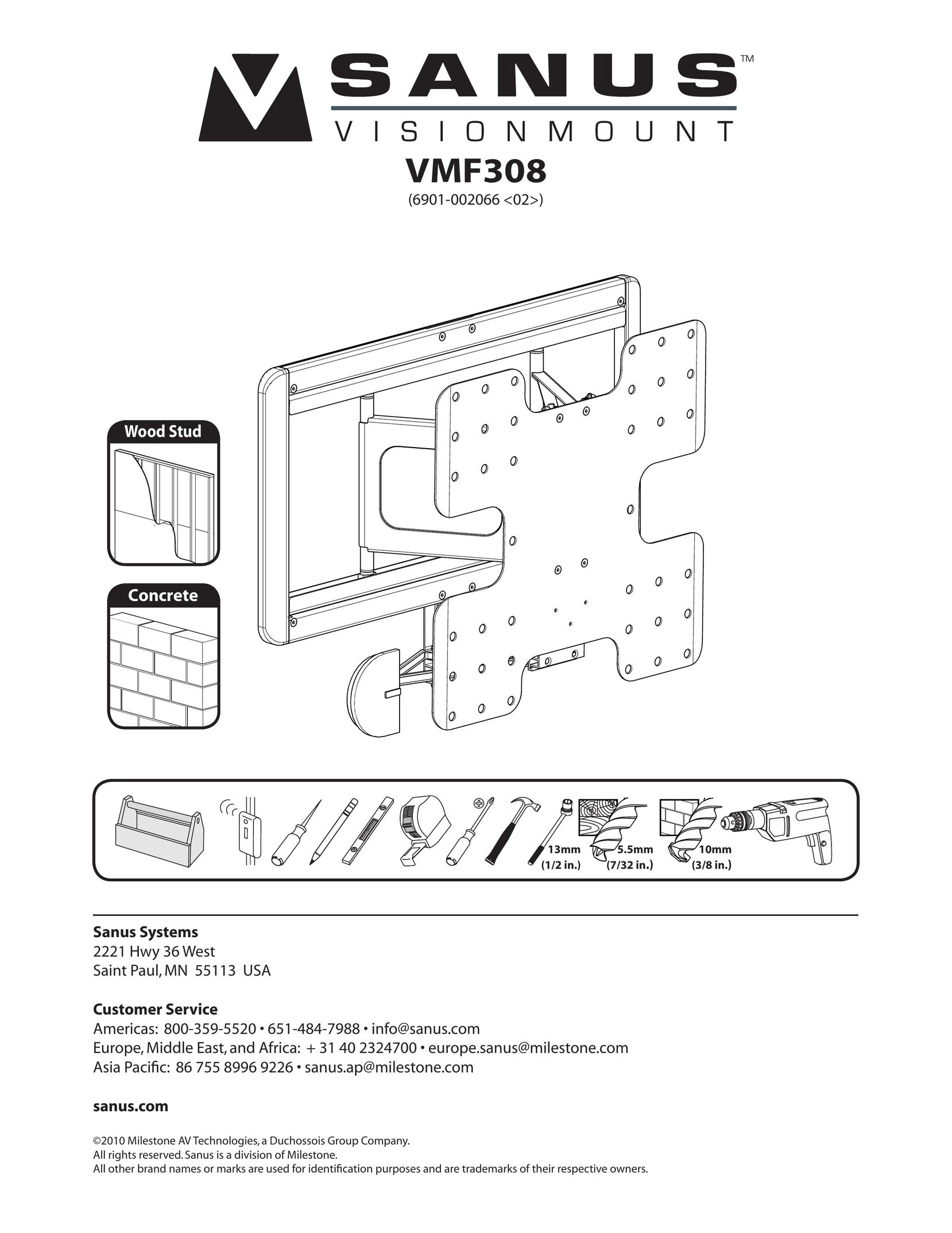 Sanus Systems VMF308 TV Mount User Manual