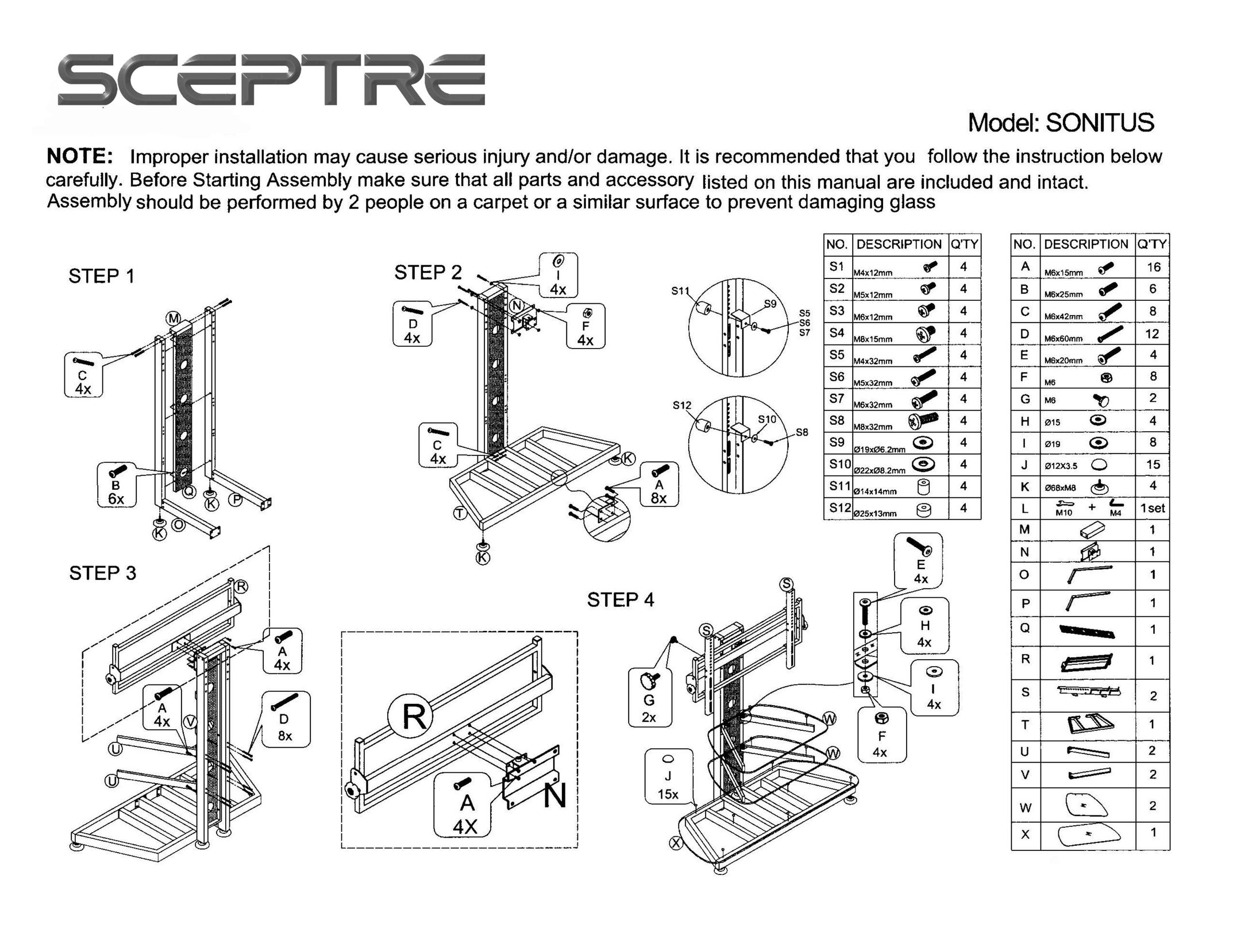 Sceptre Technologies SONITUS TV Mount User Manual