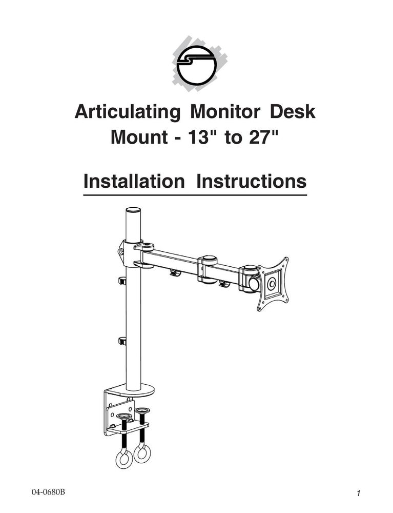 SIIG 04-0680B TV Mount User Manual