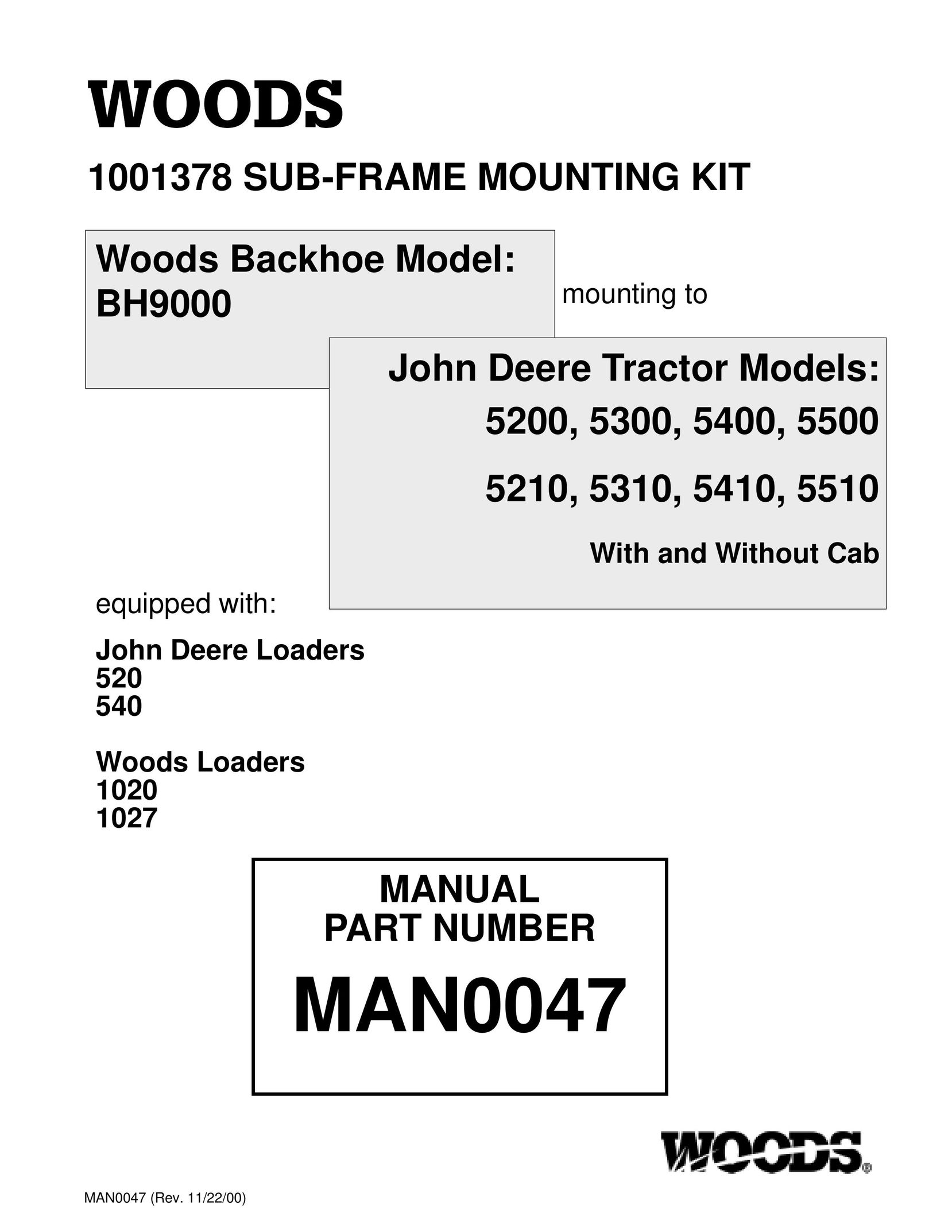 Woods Equipment BH9000 TV Mount User Manual