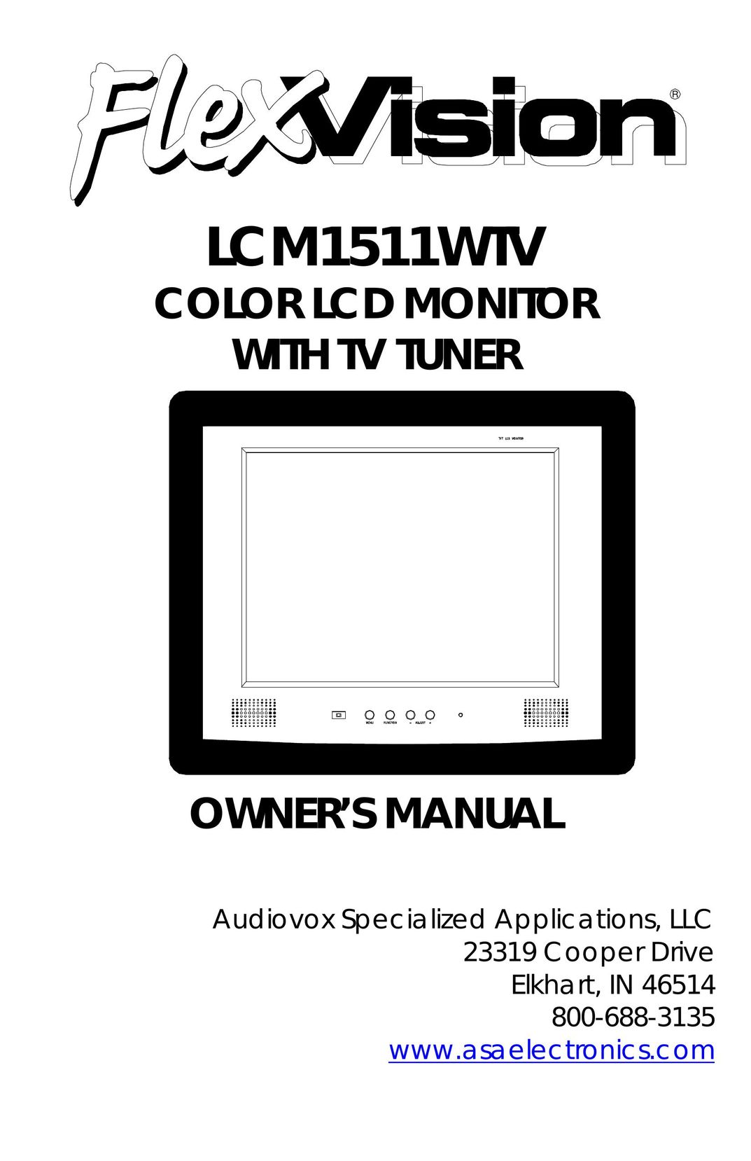 ASA Electronics LCM1511WTV TV Receiver User Manual