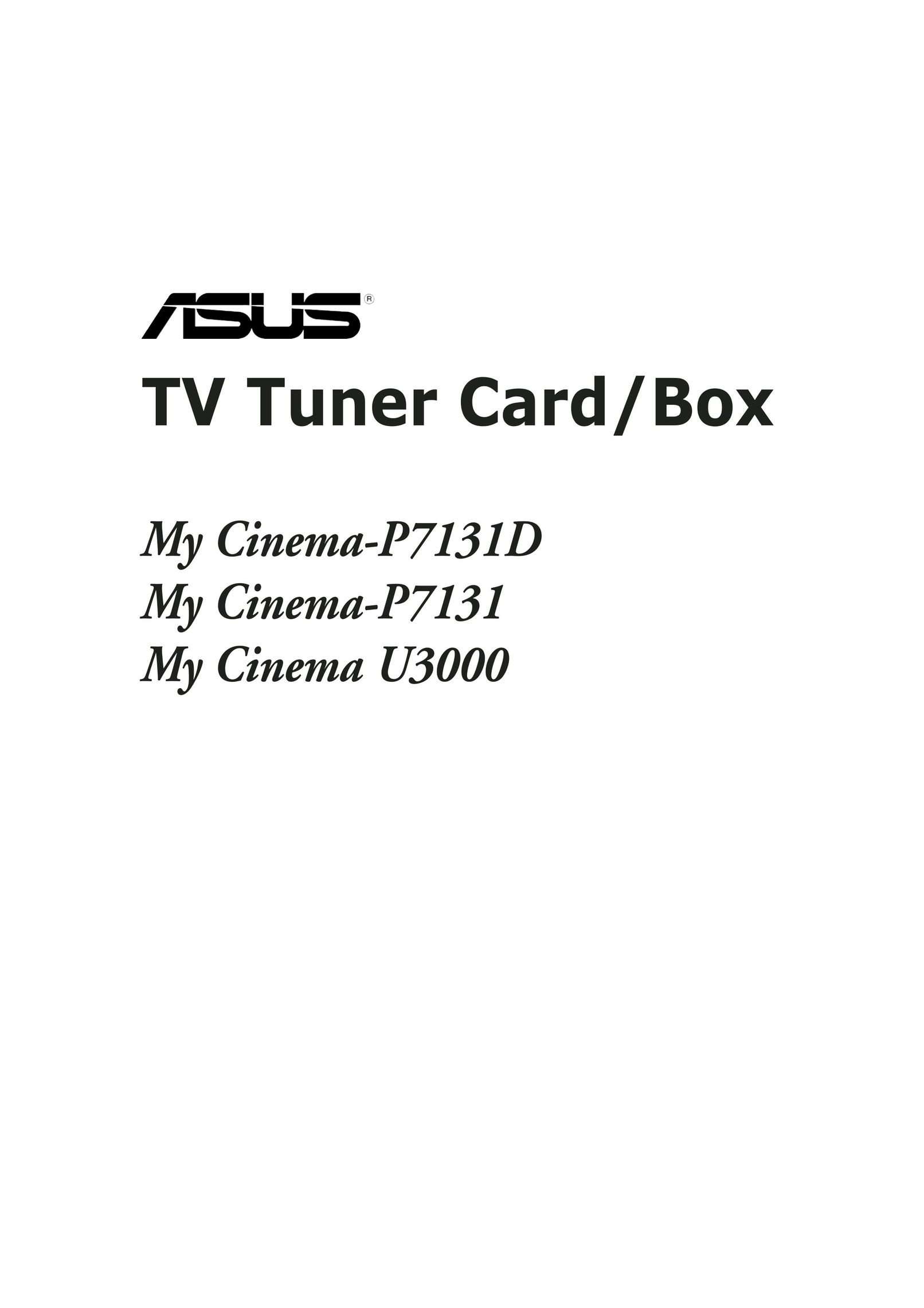 Asus My Cinema U3000 TV Receiver User Manual