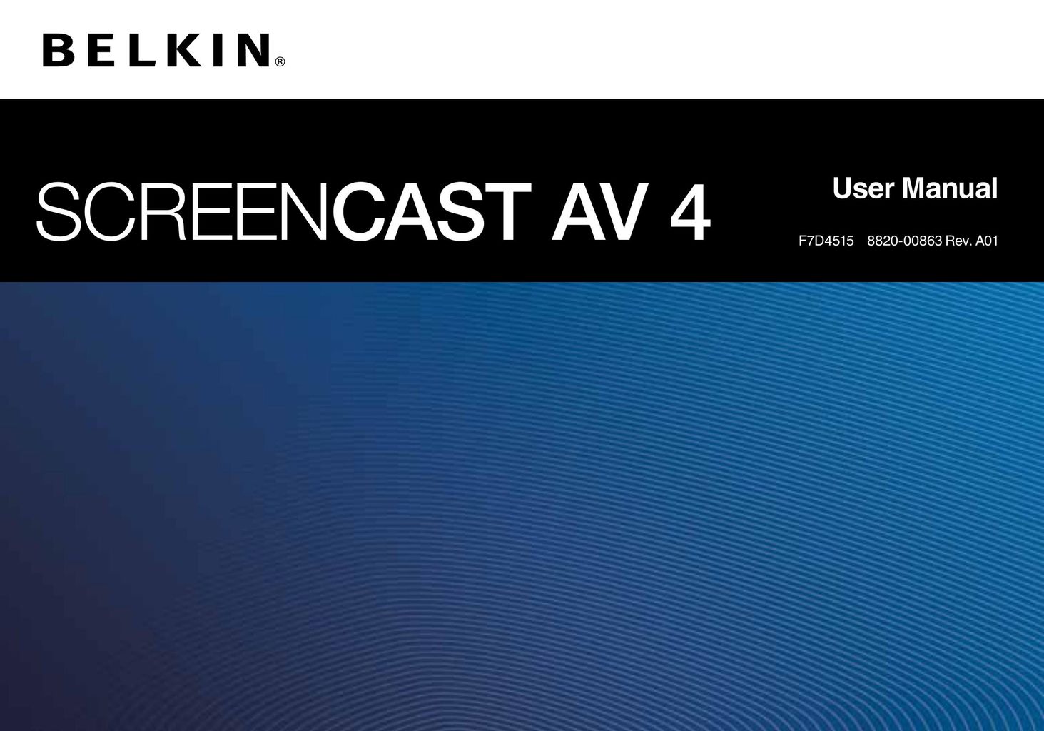 Belkin AV4 TV Receiver User Manual