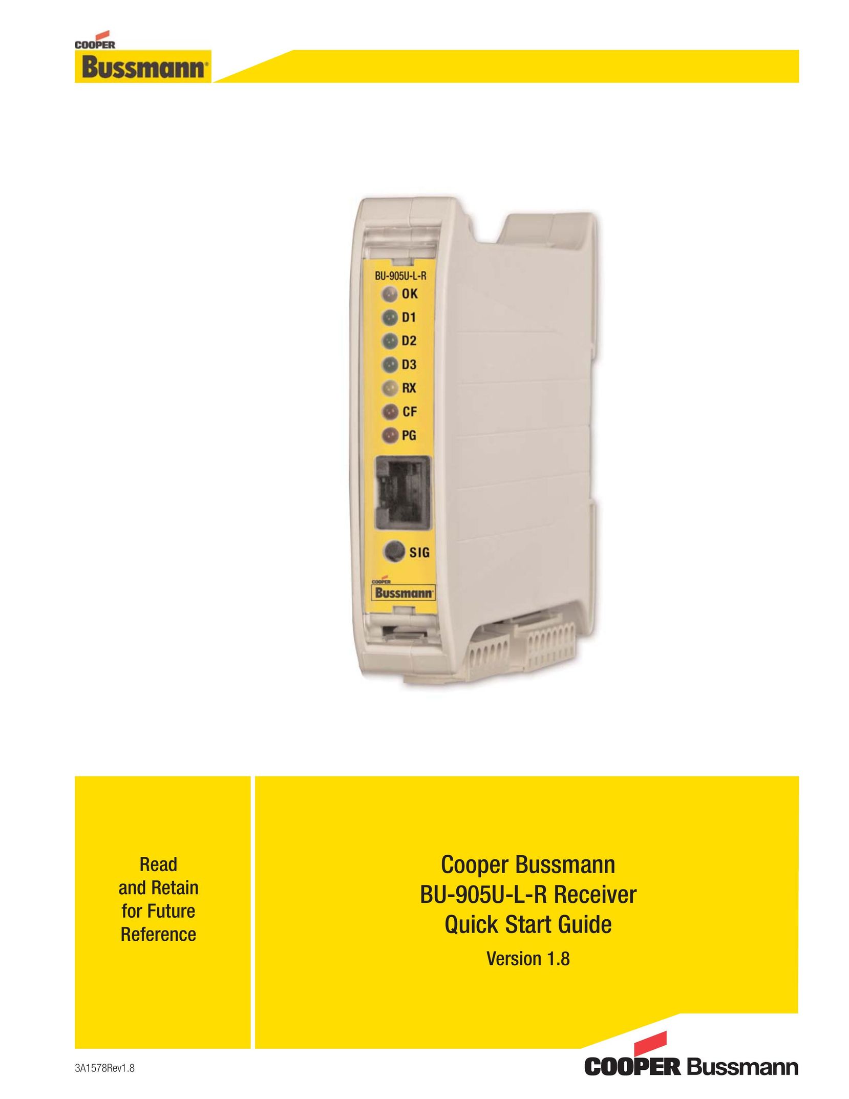 Cooper Bussmann BU-905U-L-R TV Receiver User Manual