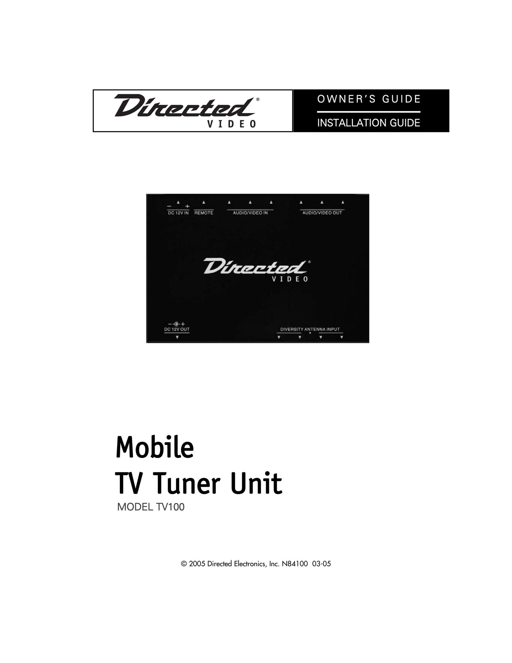 Directed Video TV100 TV Receiver User Manual