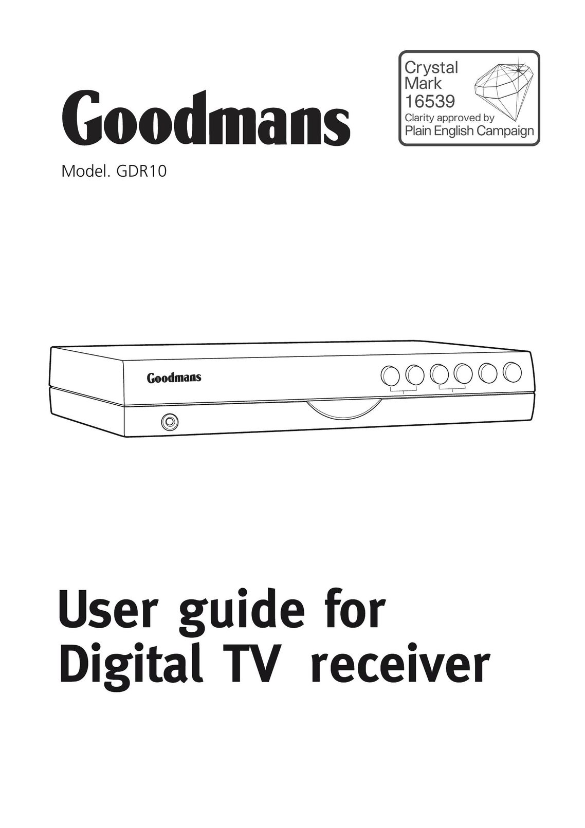 Goodmans GDR10 TV Receiver User Manual