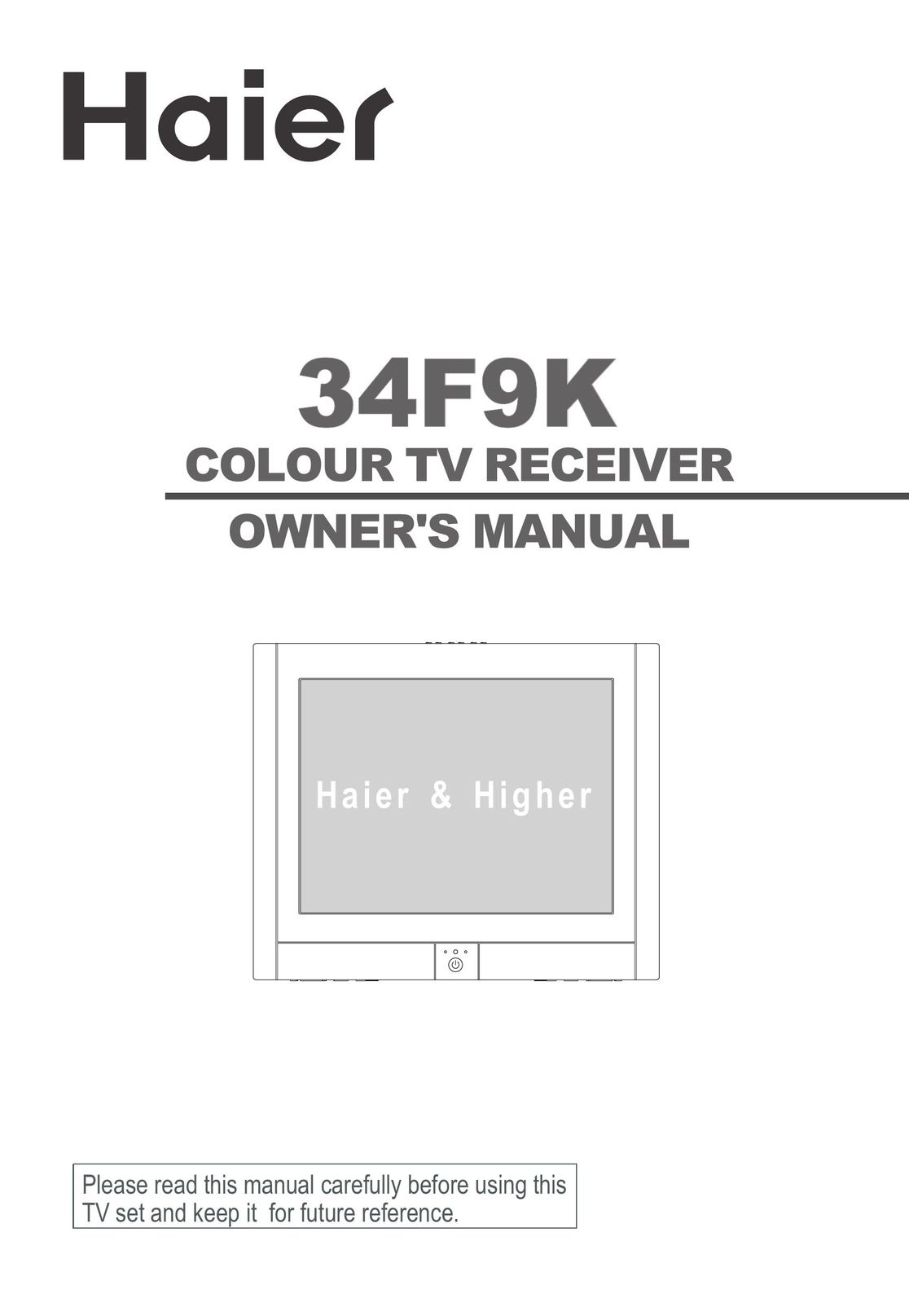 Haier 34F9K TV Receiver User Manual