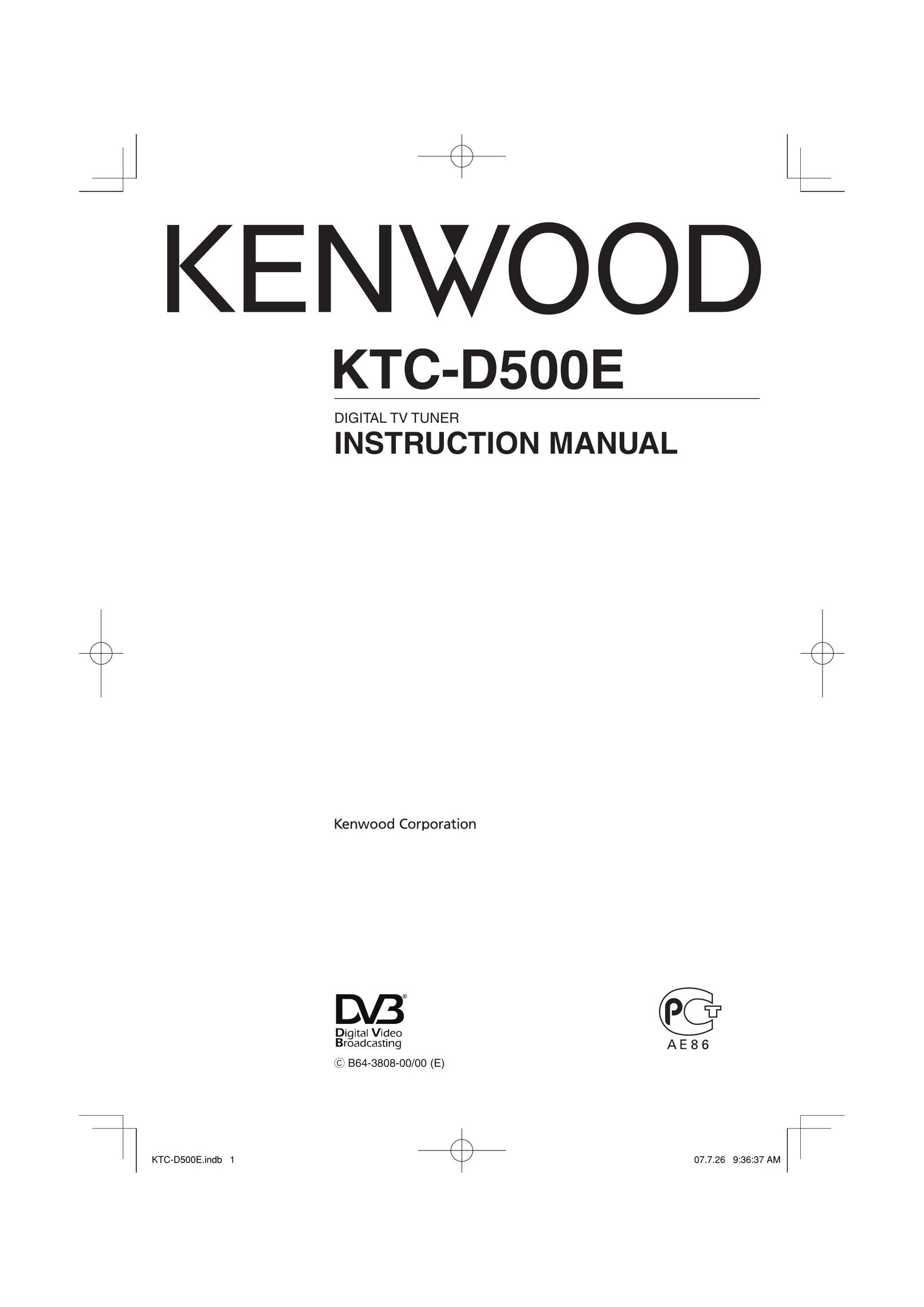 Kenwood KTC-D500E TV Receiver User Manual