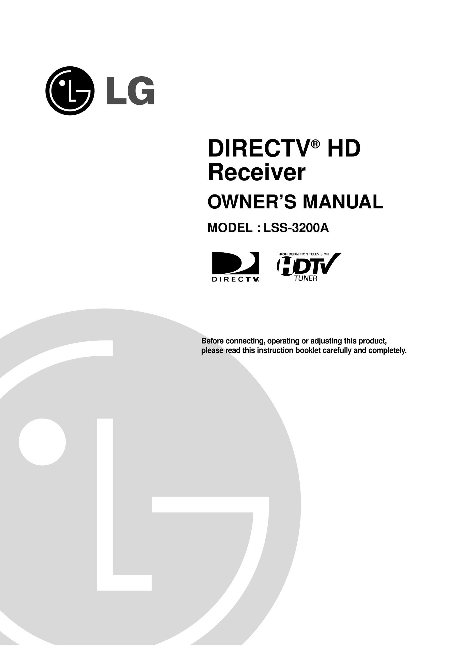 LG Electronics LSS-3200A TV Receiver User Manual