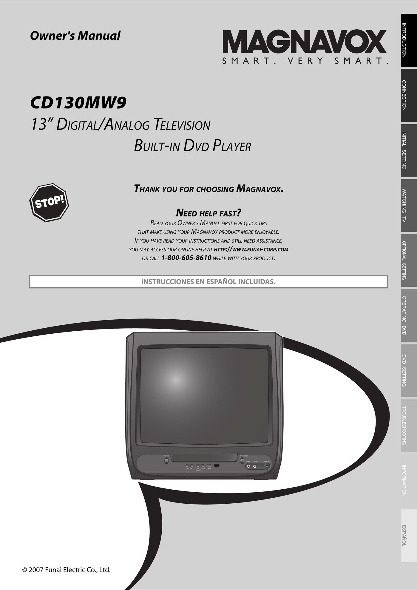 Magnavox CD130MW9 TV Receiver User Manual