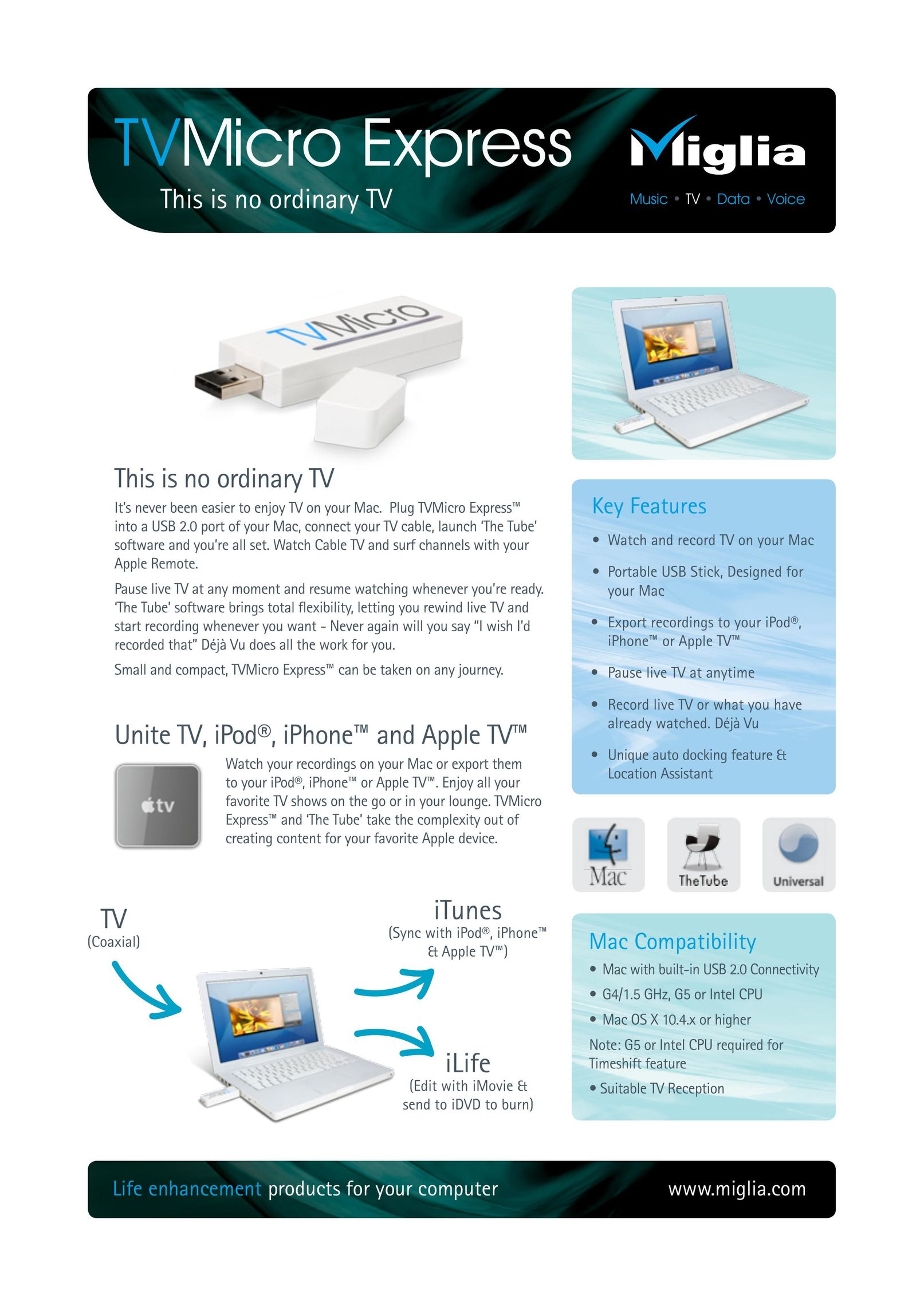 Miglia Technology TV Micro Express TV Receiver User Manual