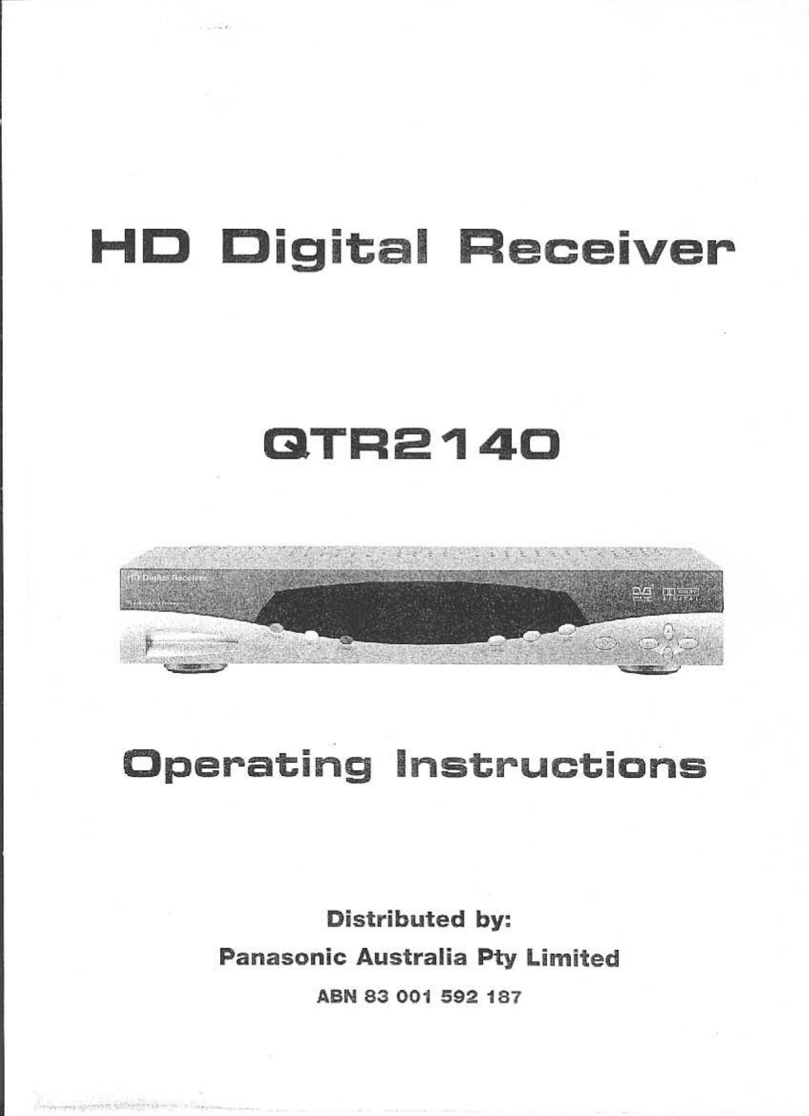 Panasonic QTR 2140 TV Receiver User Manual