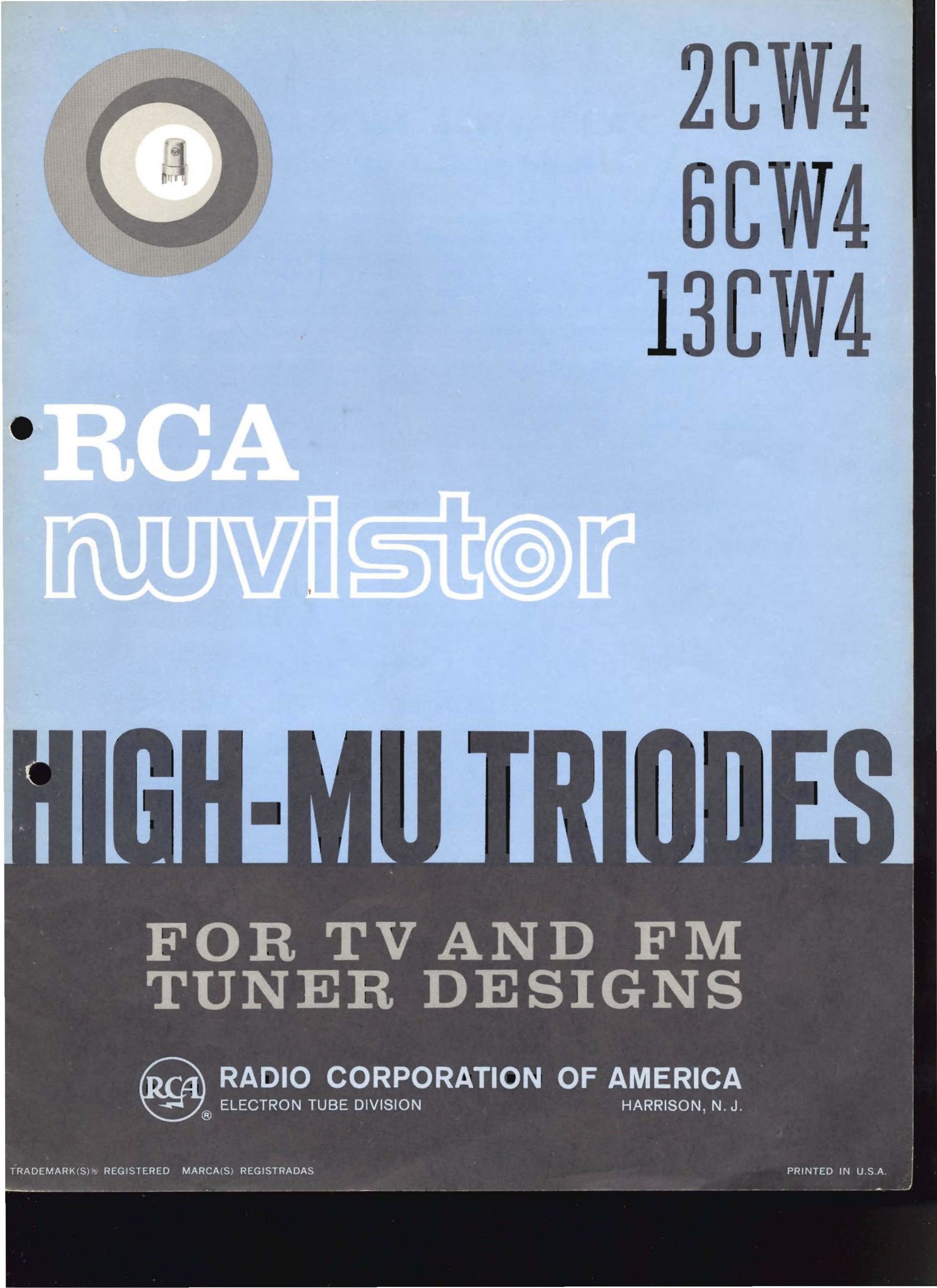 RCA 2CW4 TV Receiver User Manual