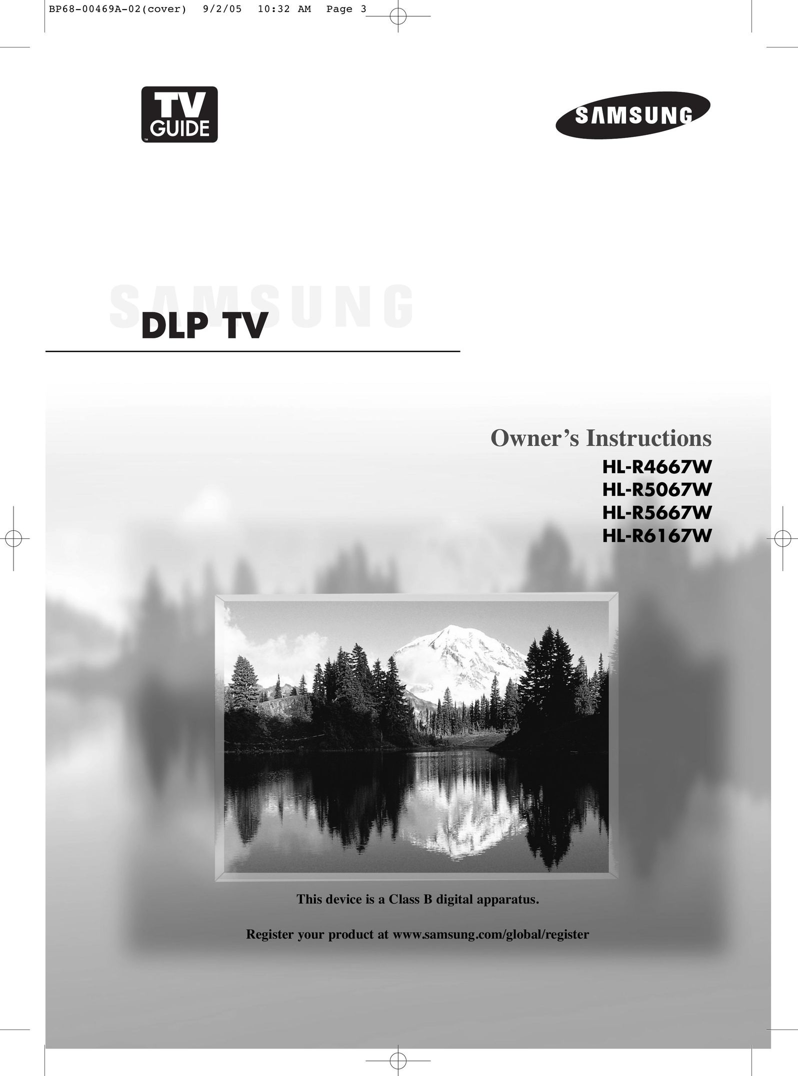 Samsung HL-R5667W TV Receiver User Manual