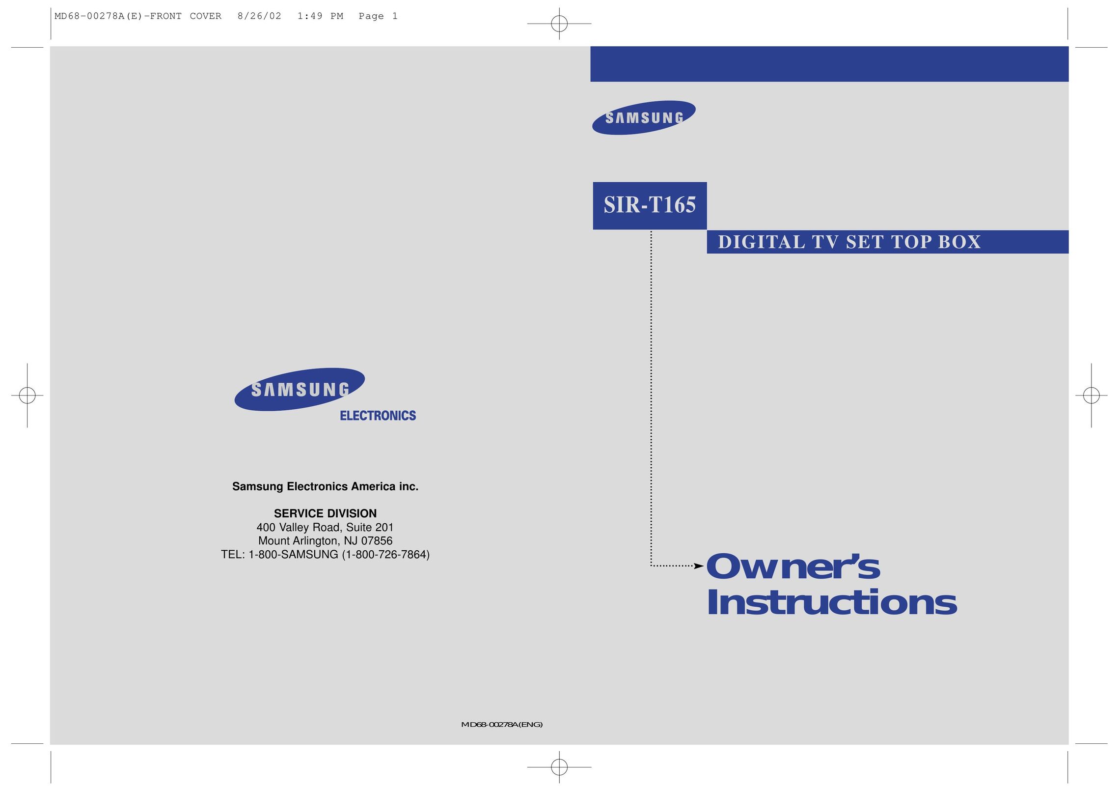 Samsung SIR-T165 TV Receiver User Manual