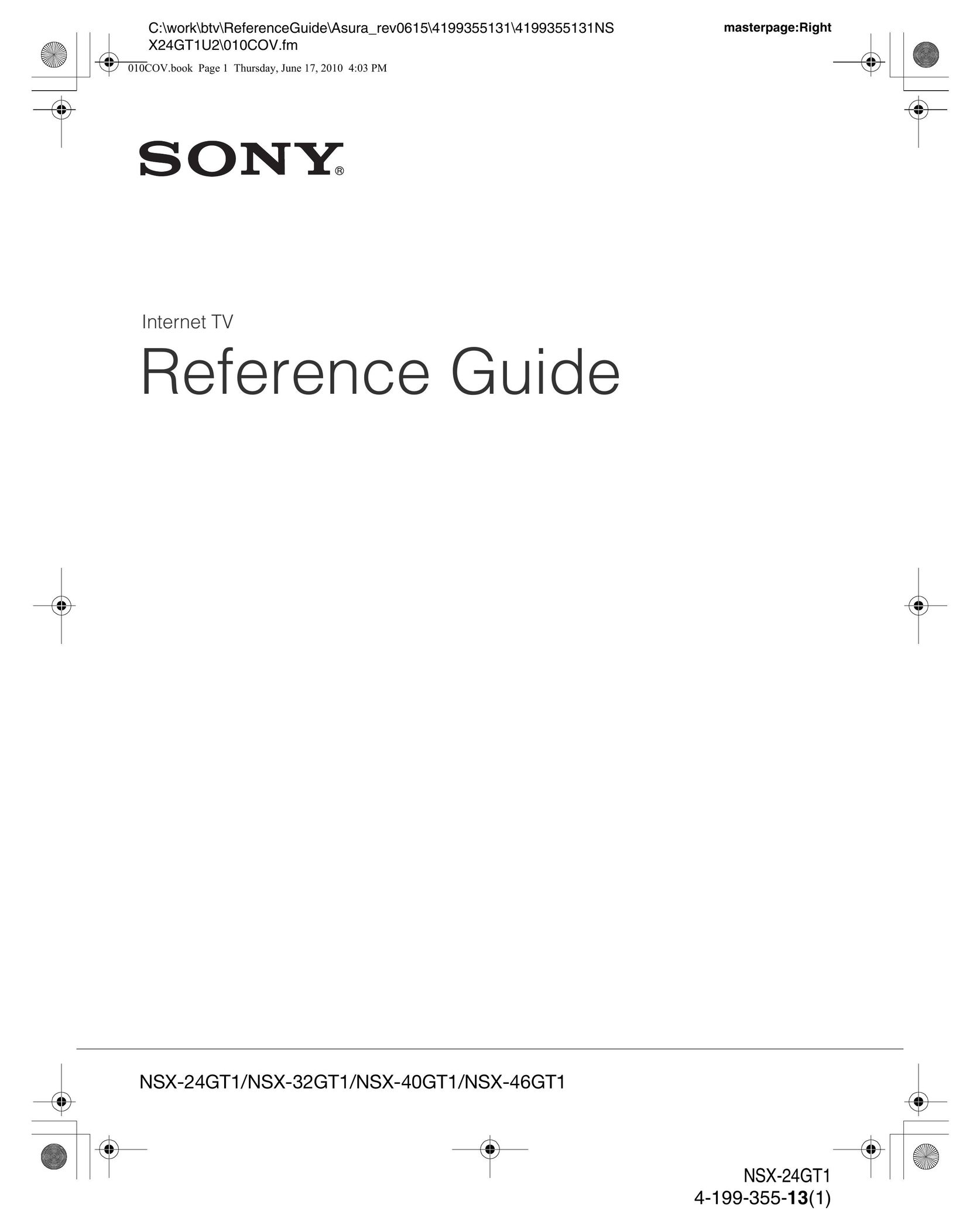Sony NSX-32GT1 TV Receiver User Manual