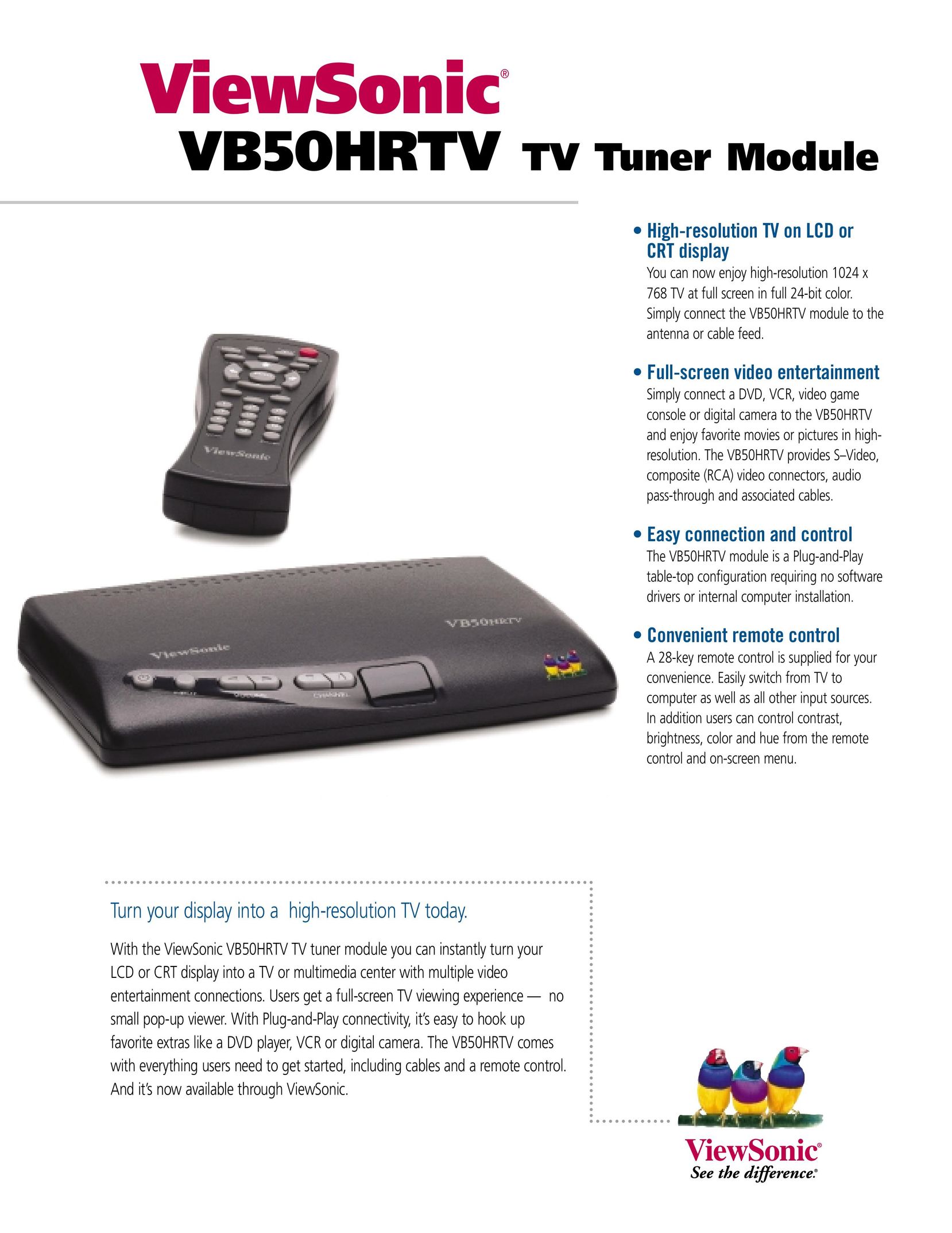 ViewSonic VB50HRTV TV Receiver User Manual