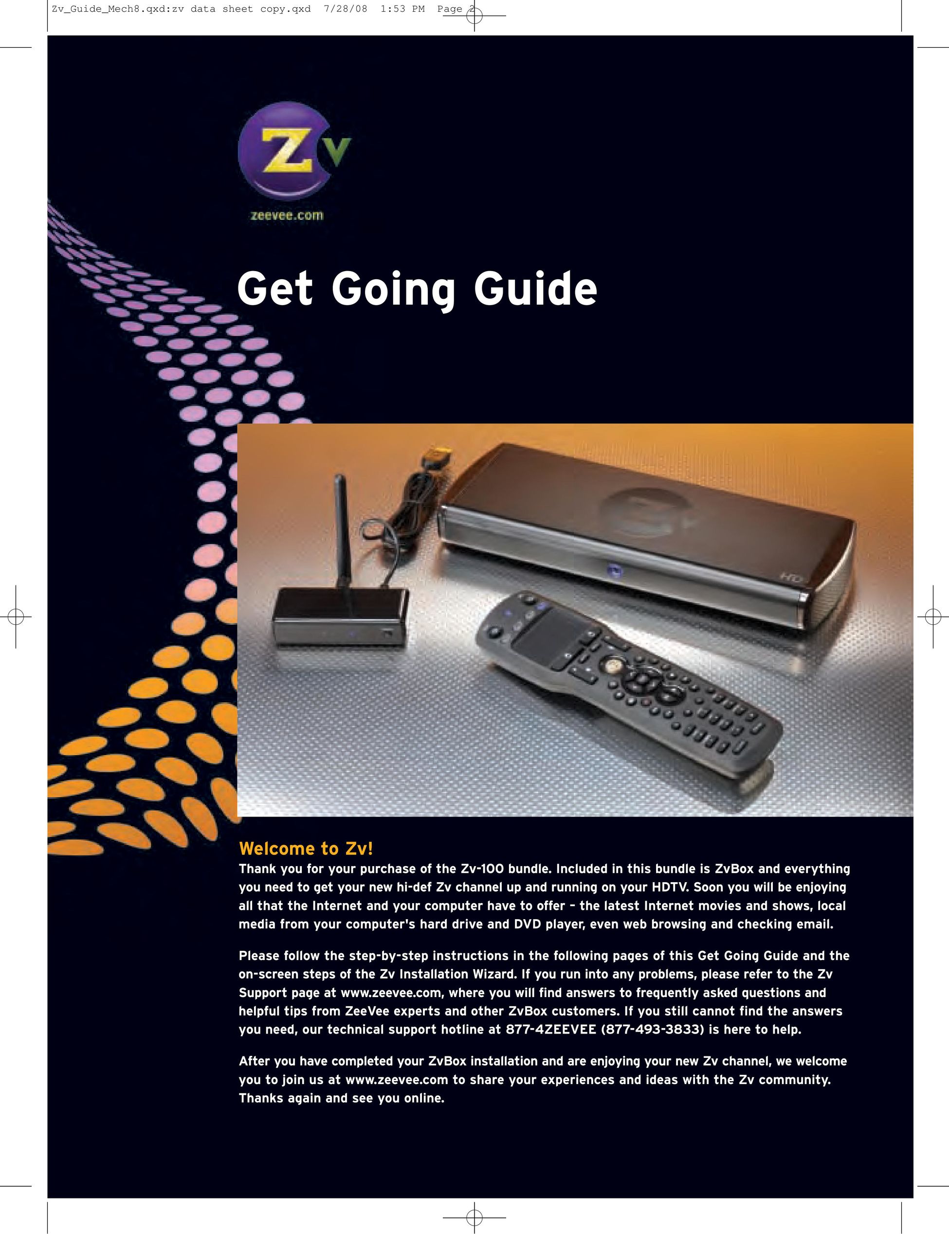 ZeeVee Zv-100 TV Receiver User Manual