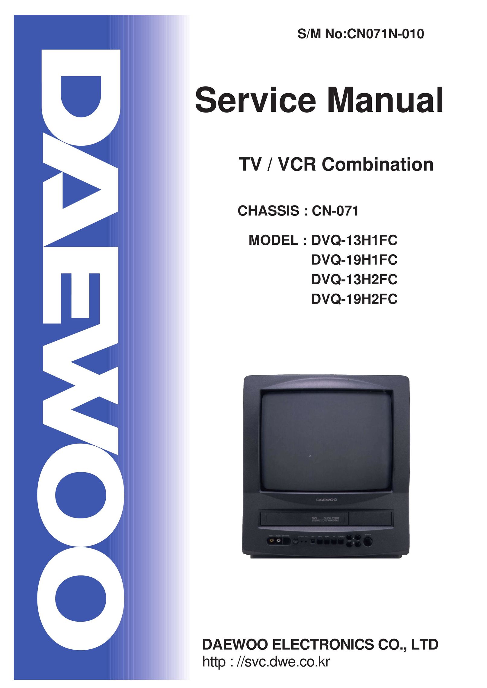 Daewoo DVQ-13H1FC TV VCR Combo User Manual