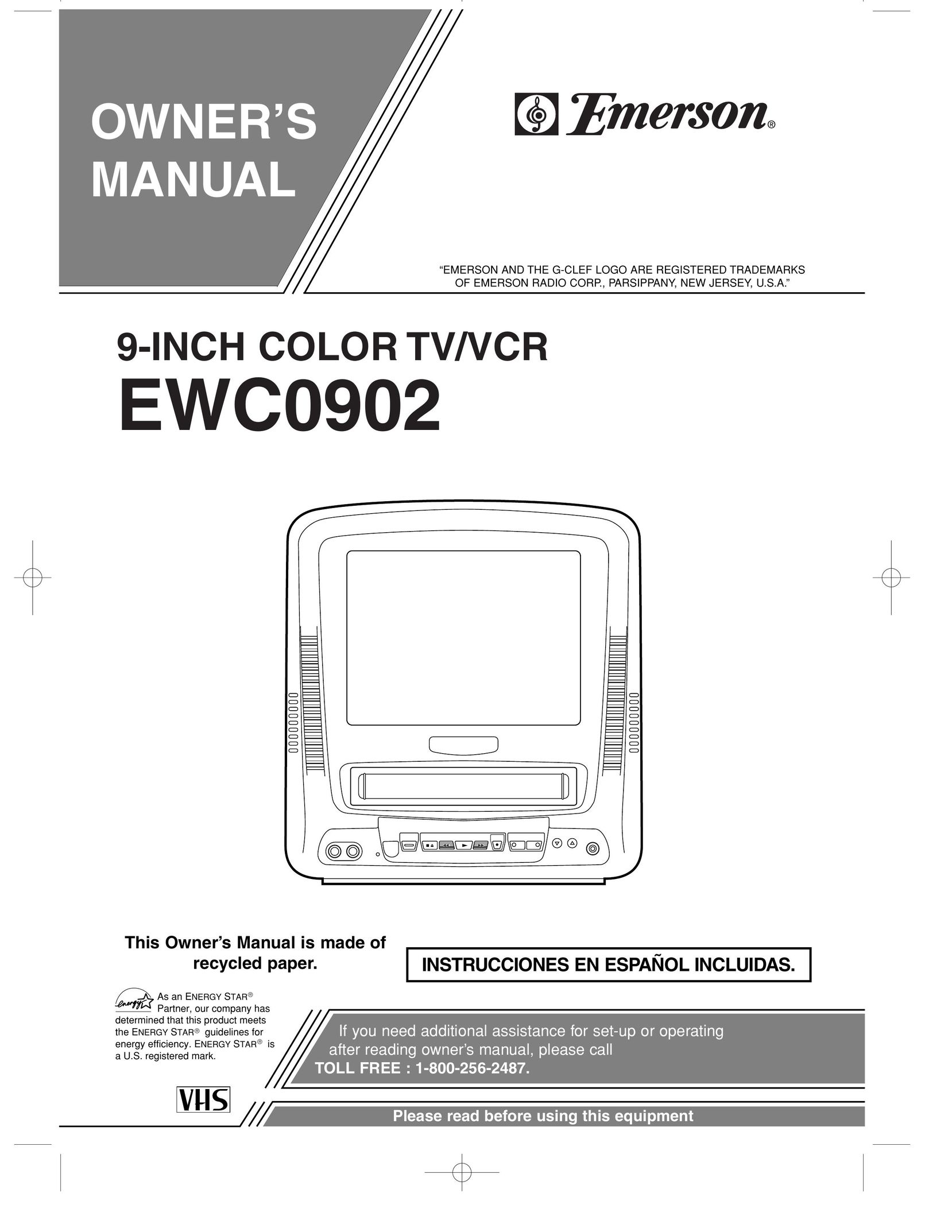 Emerson EWC0902 TV VCR Combo User Manual
