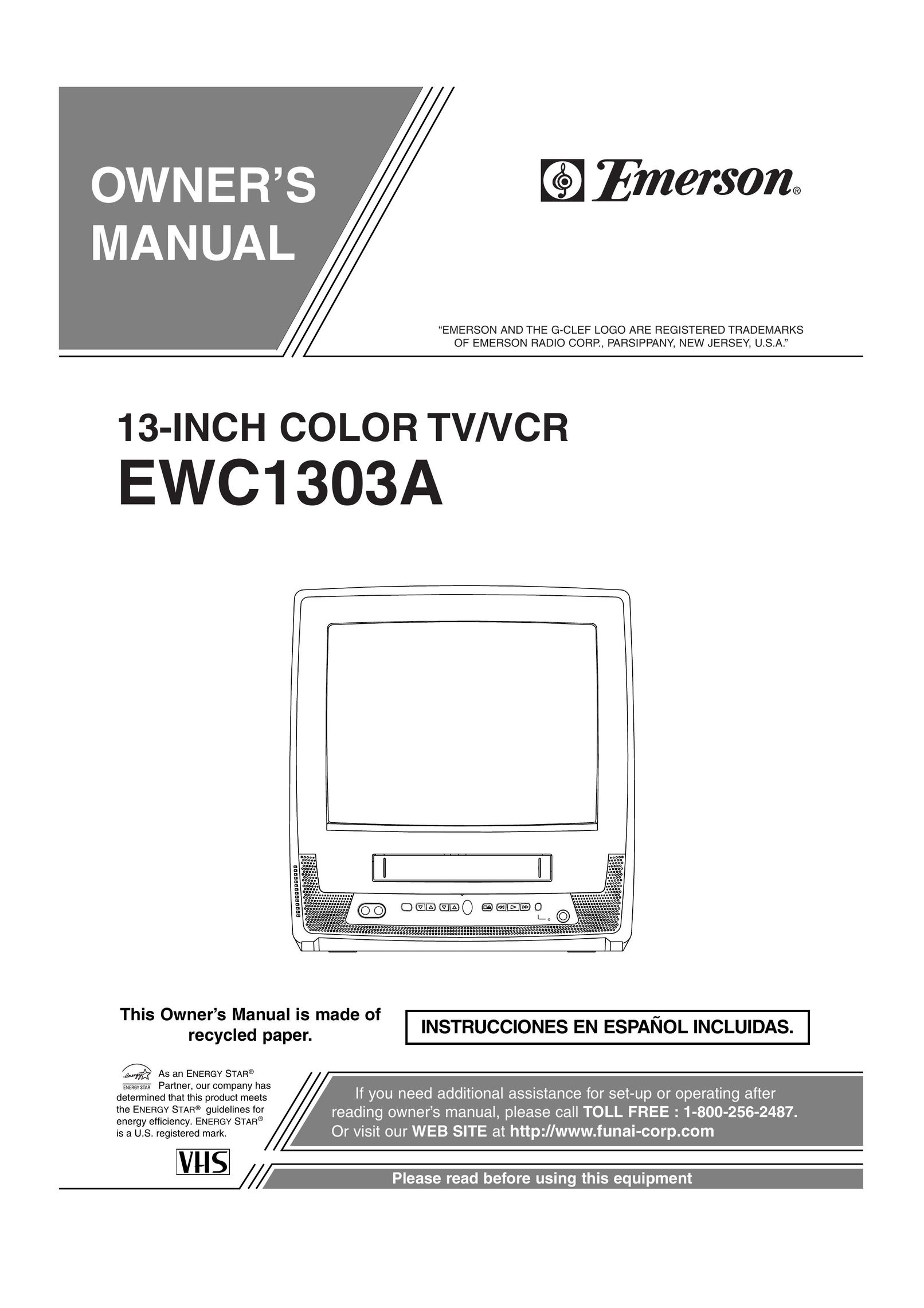 Emerson EWC1303A TV VCR Combo User Manual