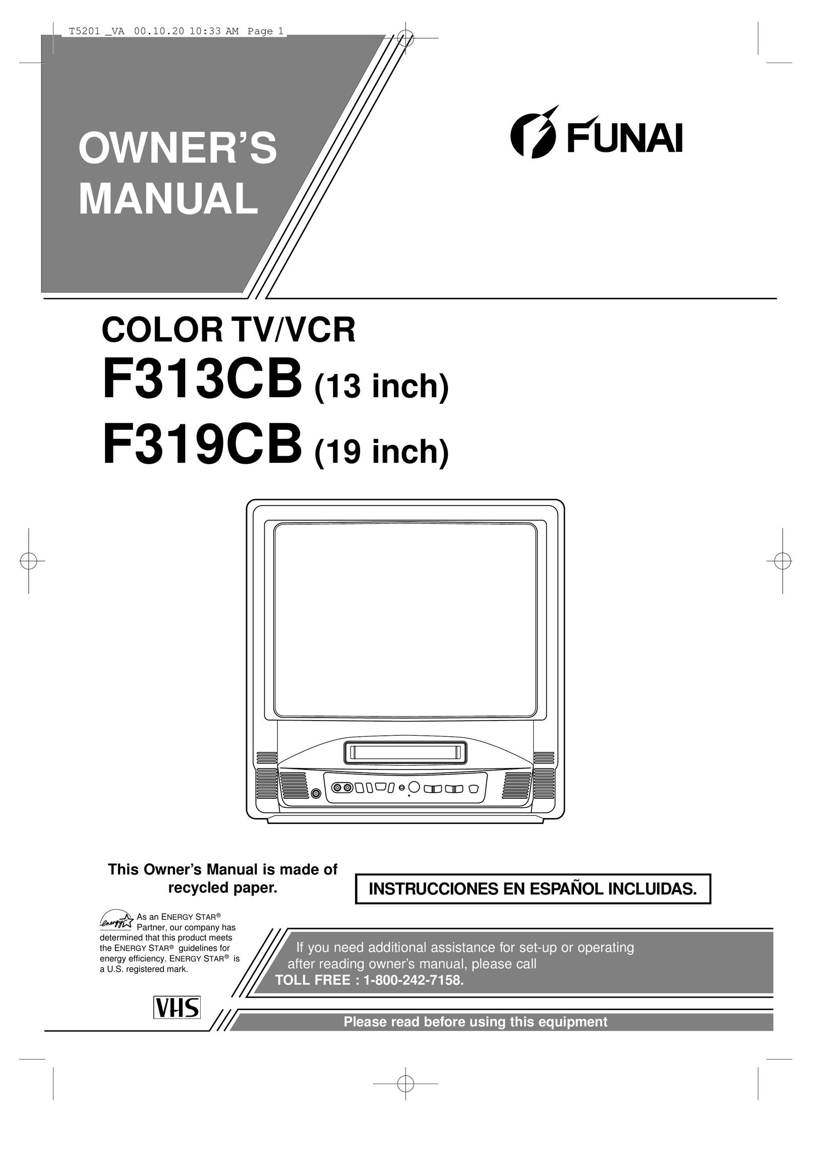 FUNAI F319CB TV VCR Combo User Manual