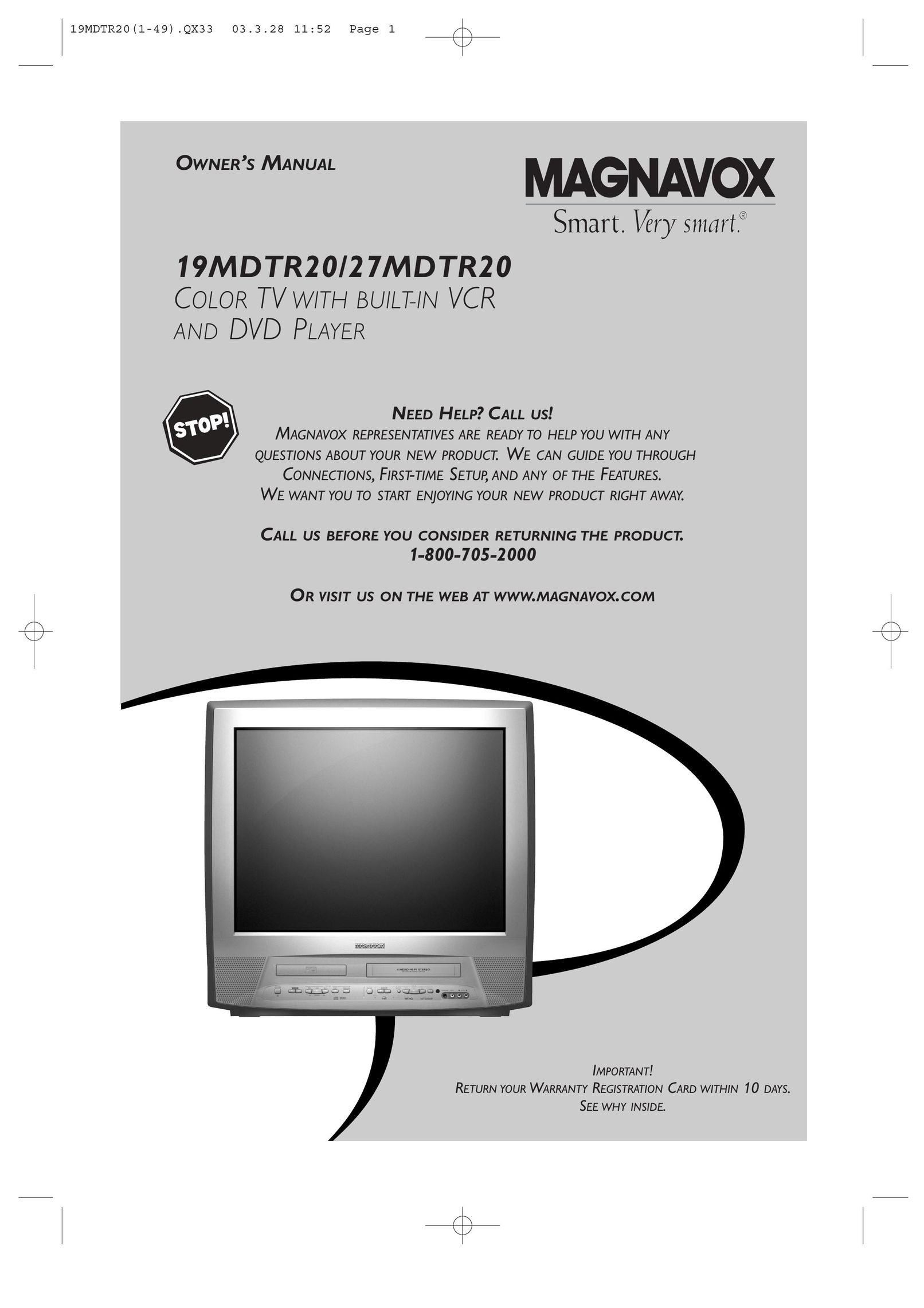 Magnavox 19MDTR20 TV VCR Combo User Manual