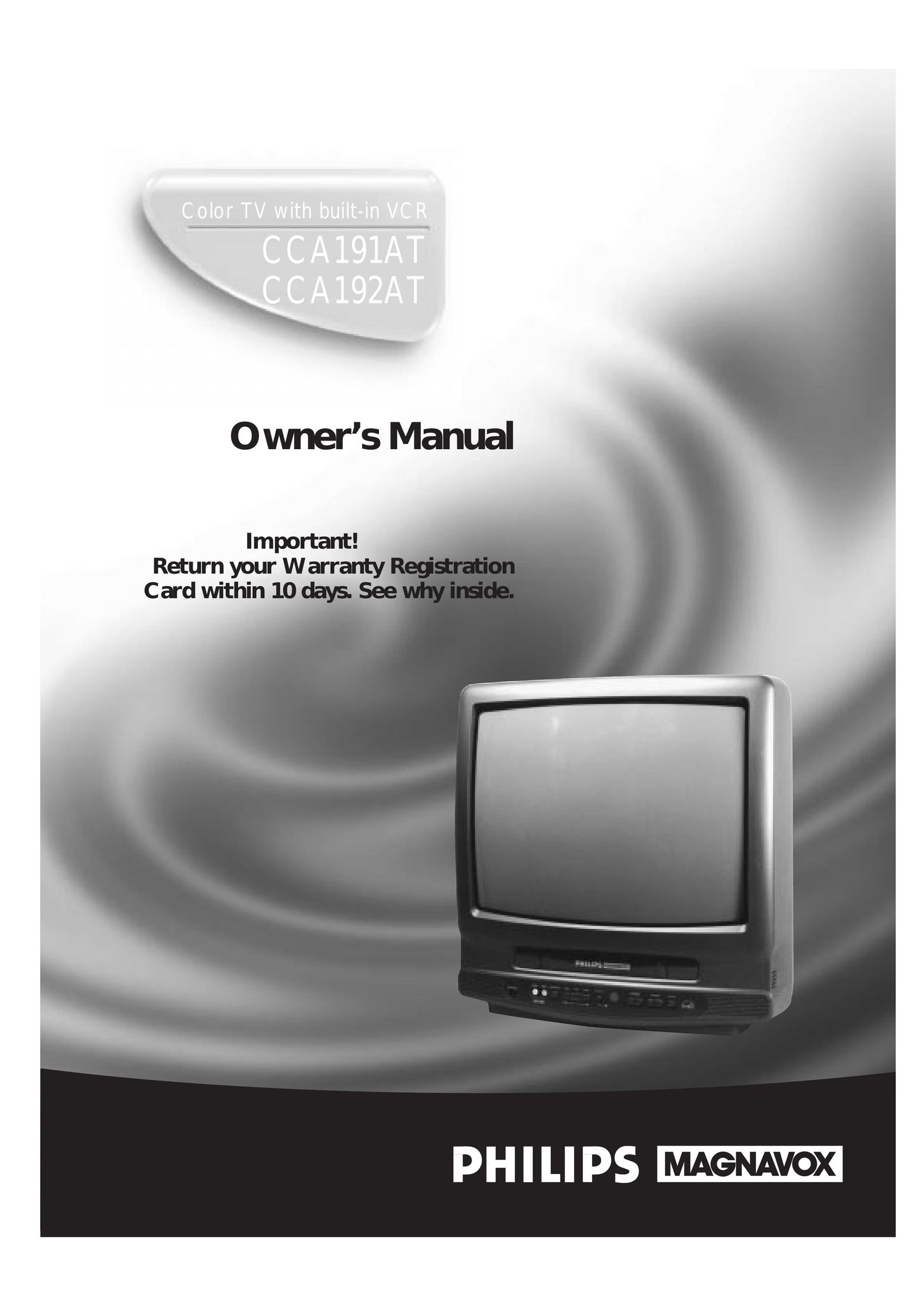Magnavox CCA192AT TV VCR Combo User Manual