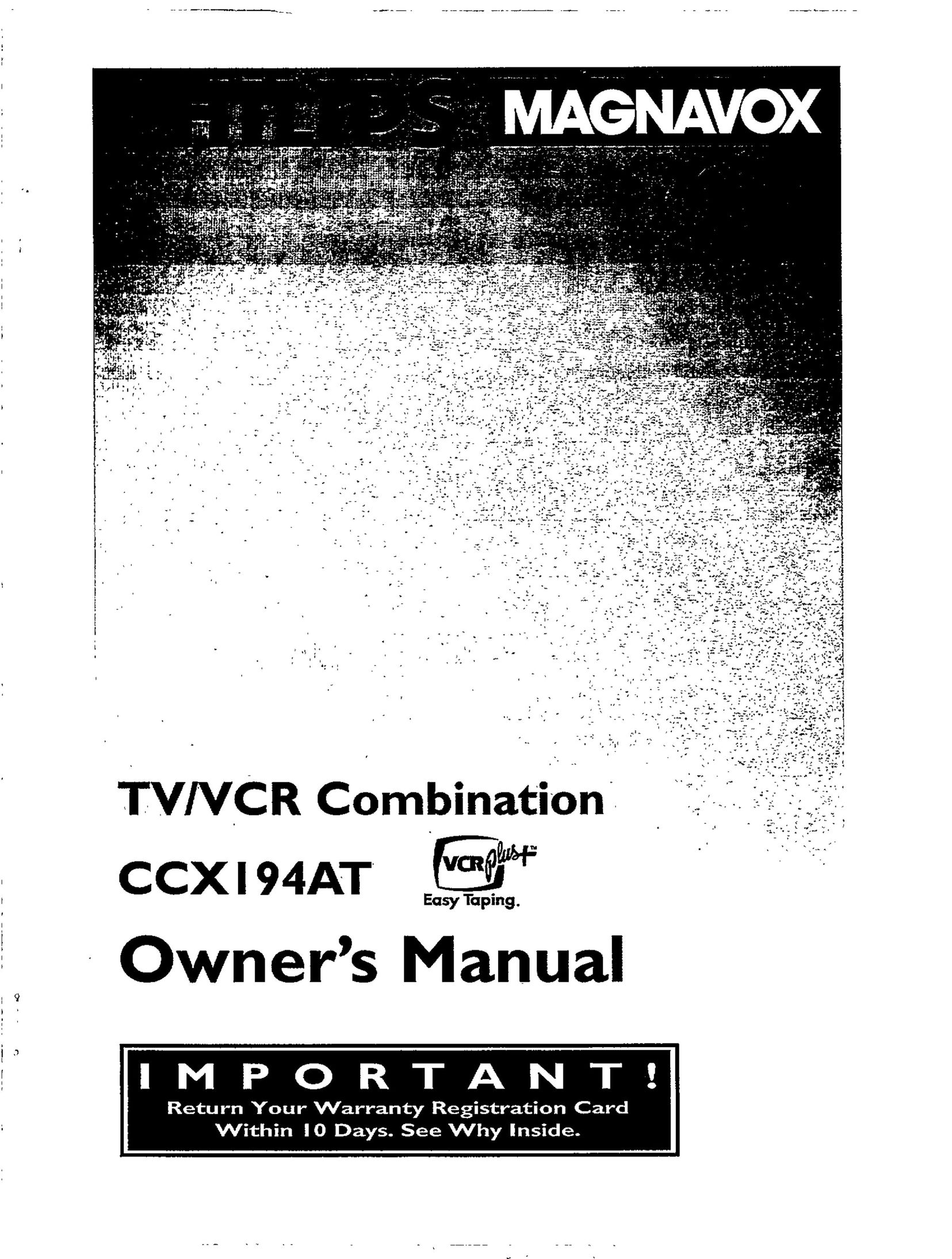 Magnavox CCX194AT TV VCR Combo User Manual