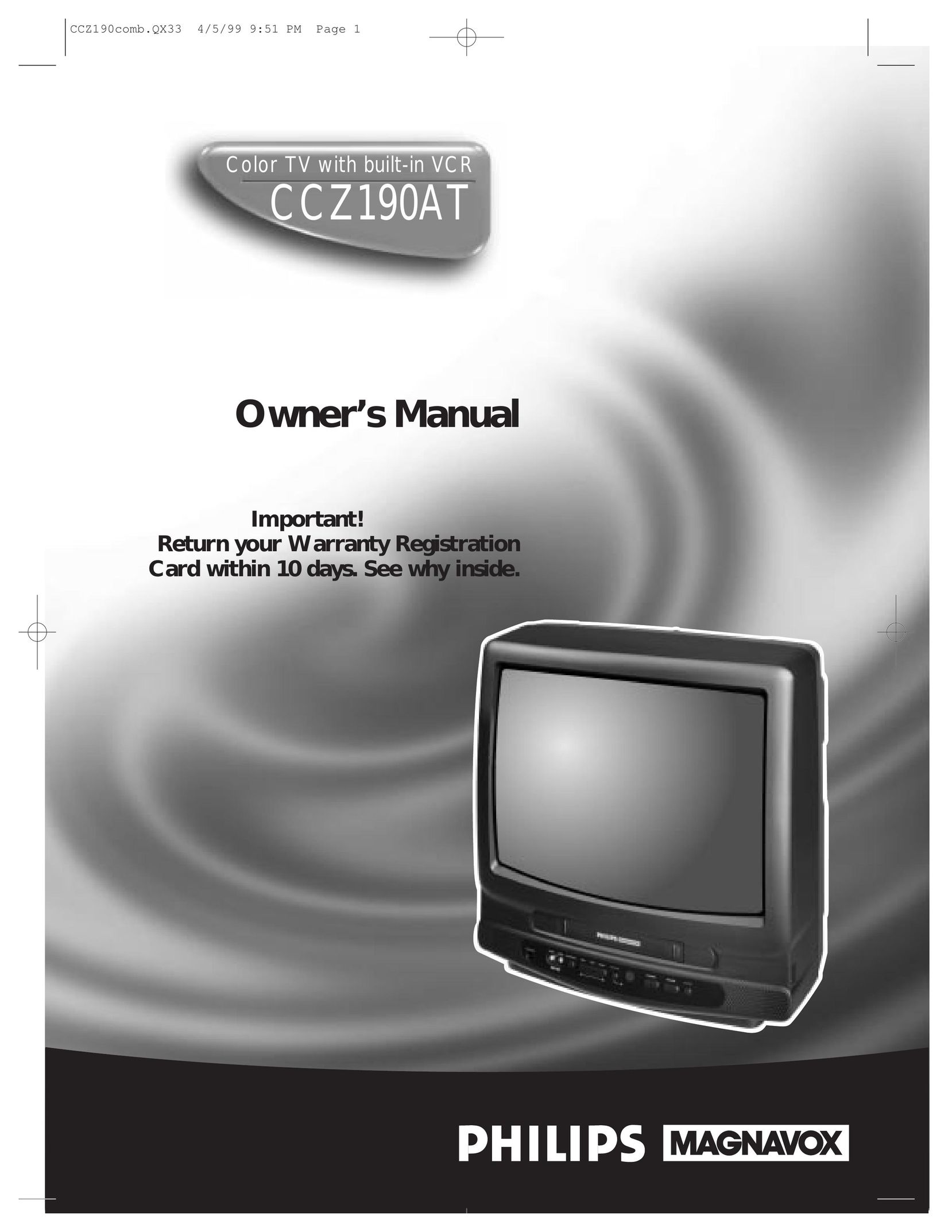 Magnavox CCZ190AT TV VCR Combo User Manual