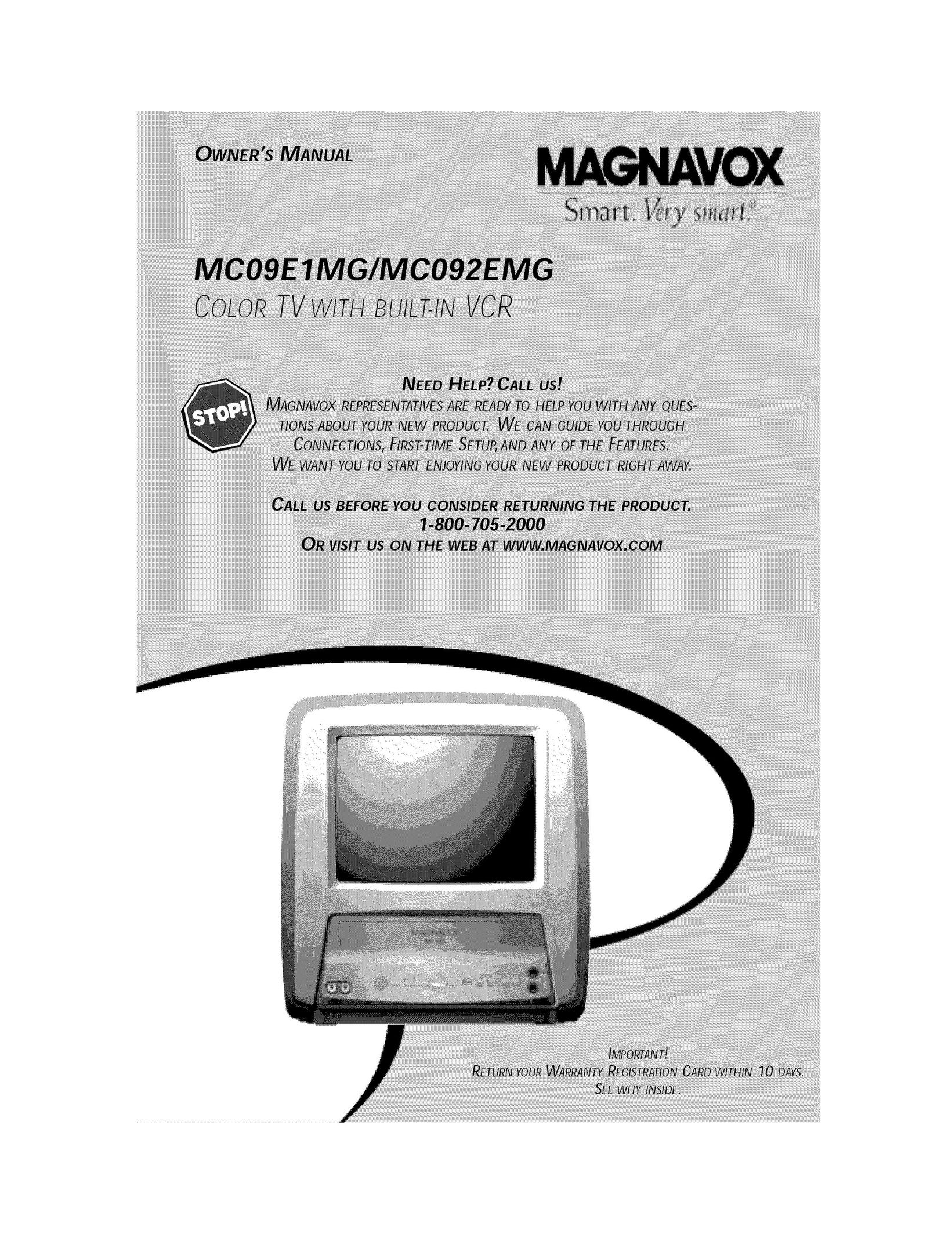 Magnavox MC092EMG TV VCR Combo User Manual