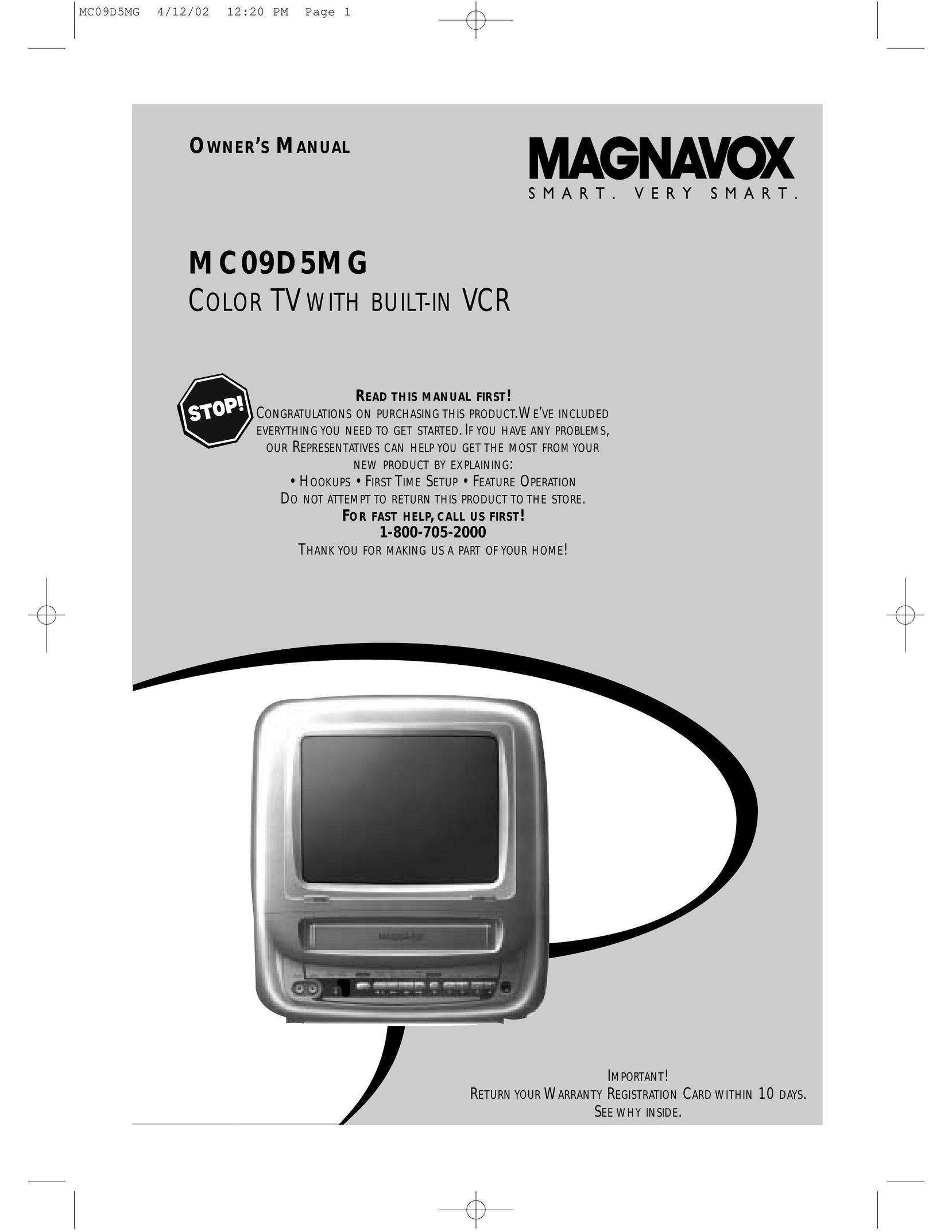 Magnavox MC09D5MG TV VCR Combo User Manual