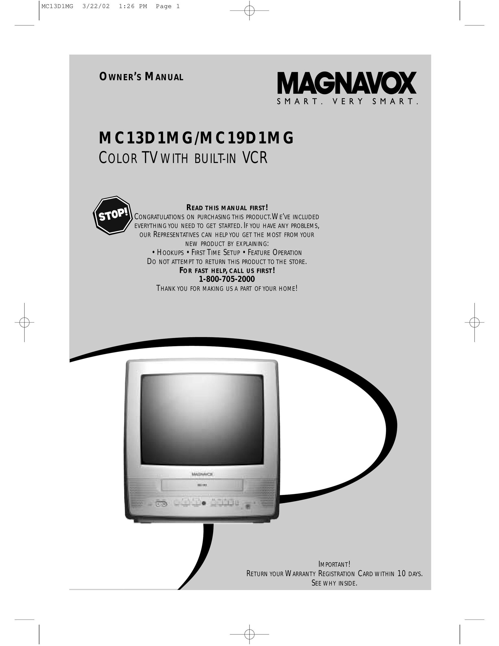 Magnavox MC19D1MG TV VCR Combo User Manual