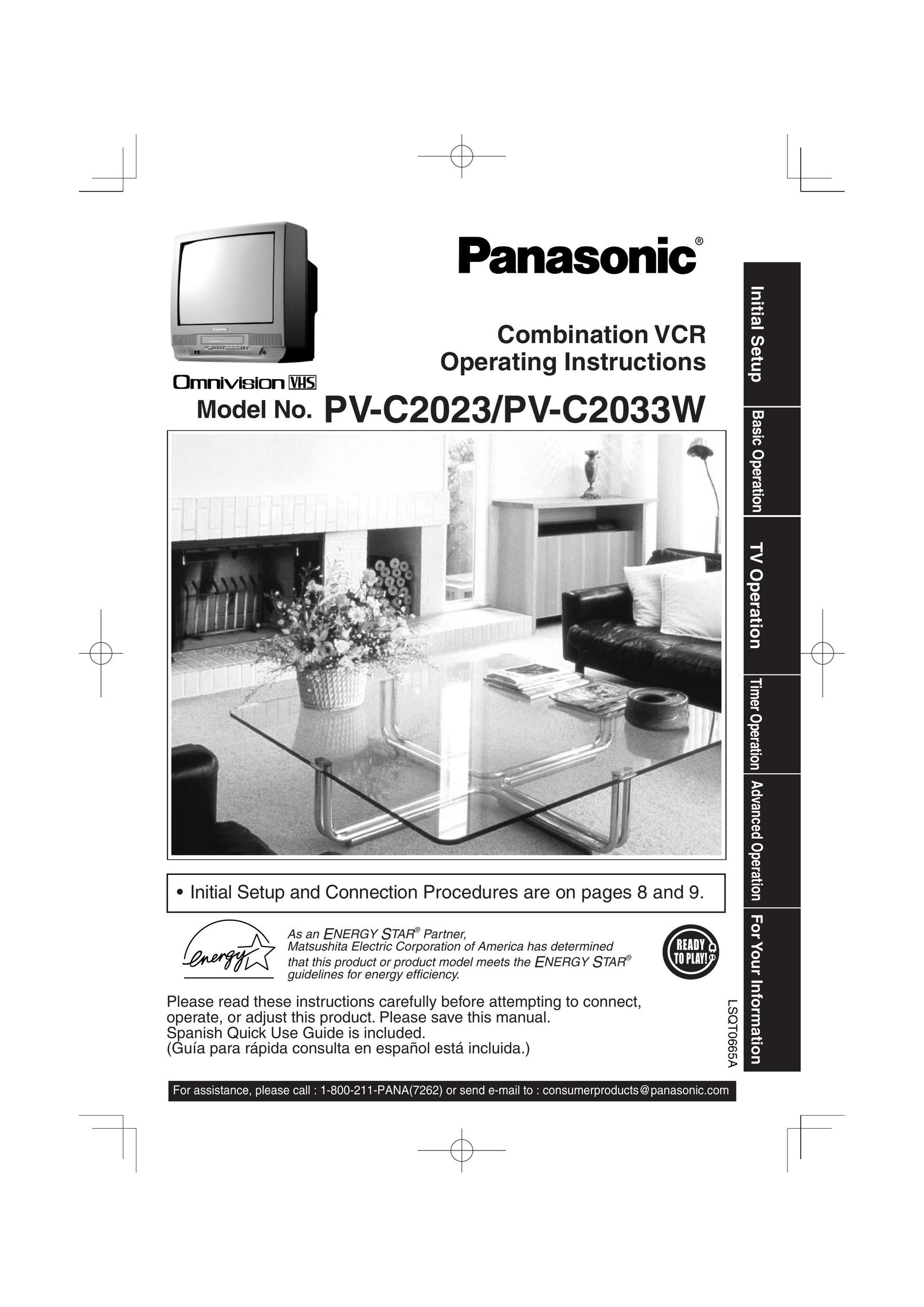 Panasonic PV C2033W TV VCR Combo User Manual