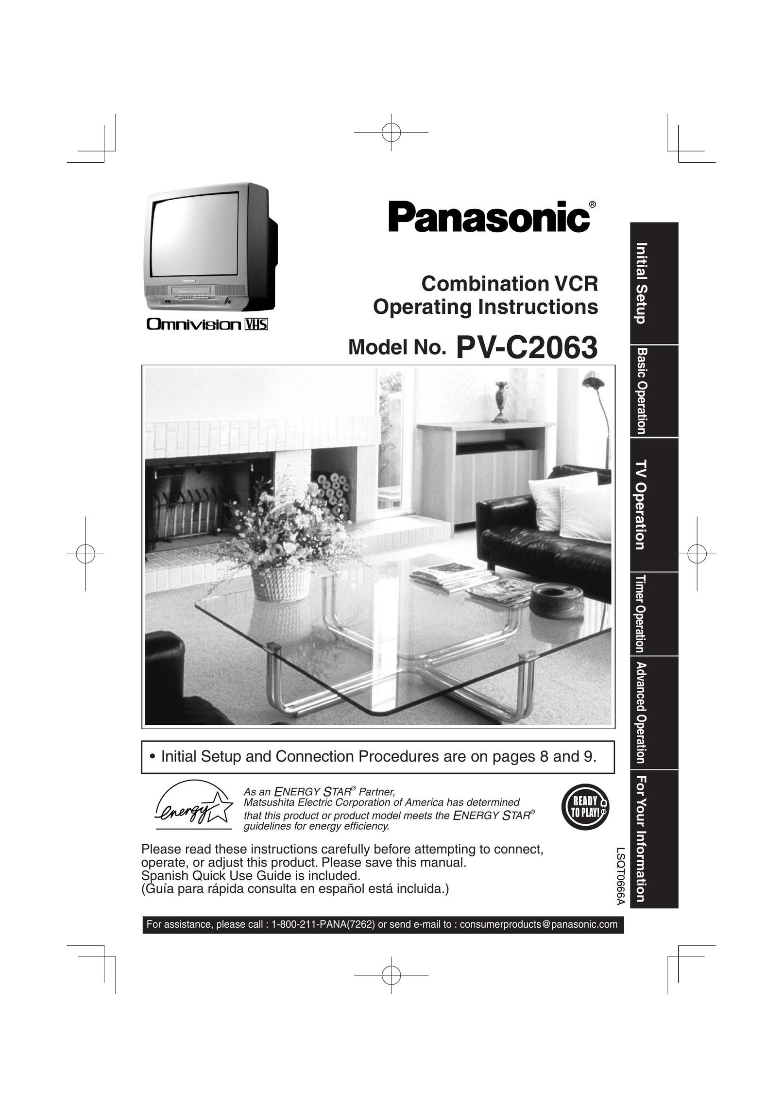 Panasonic PV C2063 TV VCR Combo User Manual