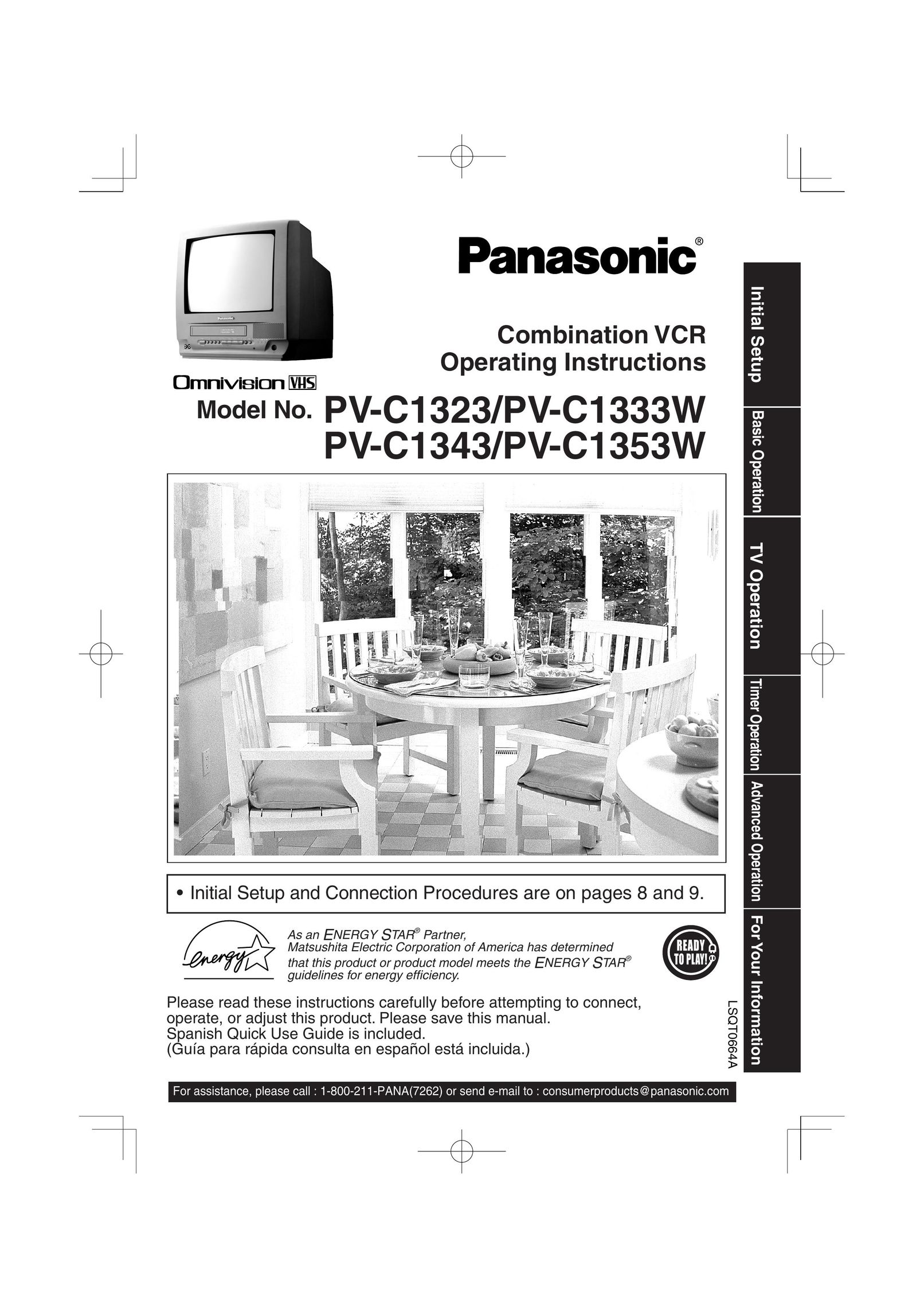 Panasonic PV-C1333W TV VCR Combo User Manual