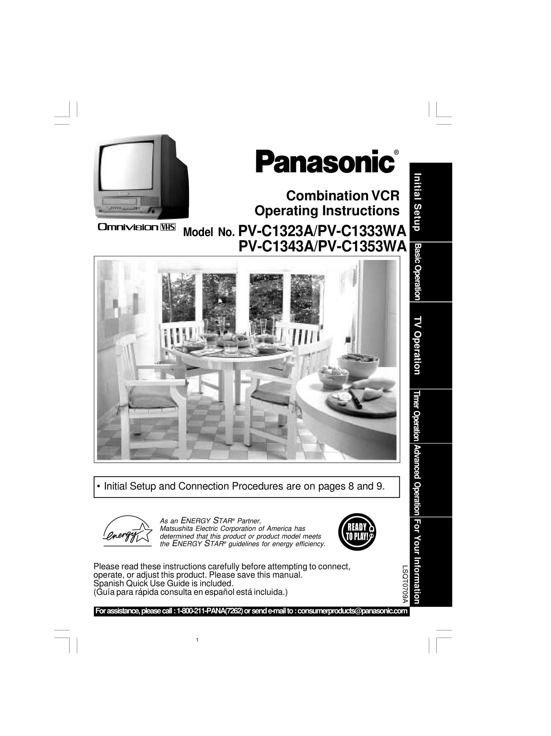 Panasonic PV-C1353WA TV VCR Combo User Manual