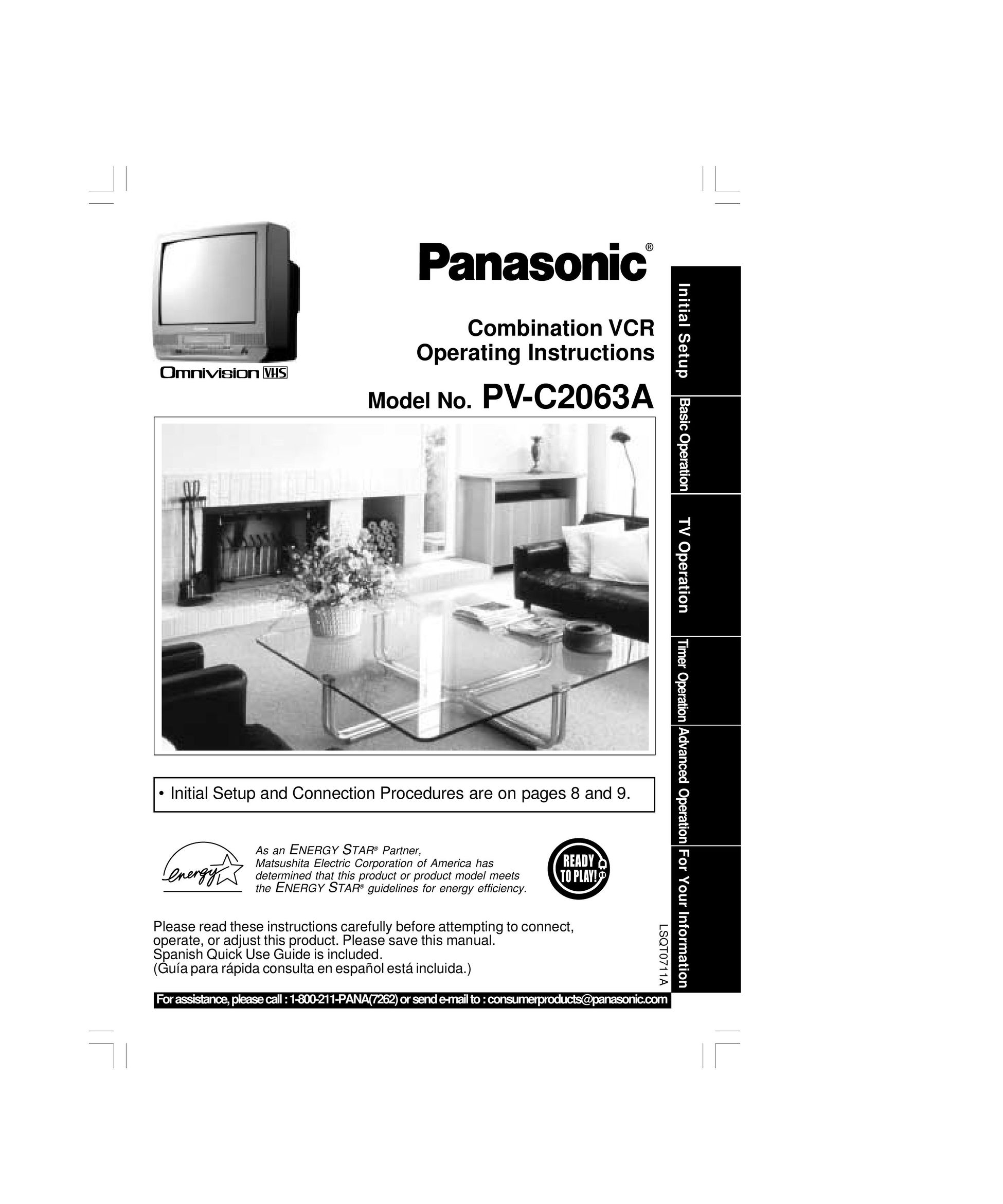 Panasonic PV-C2063A TV VCR Combo User Manual