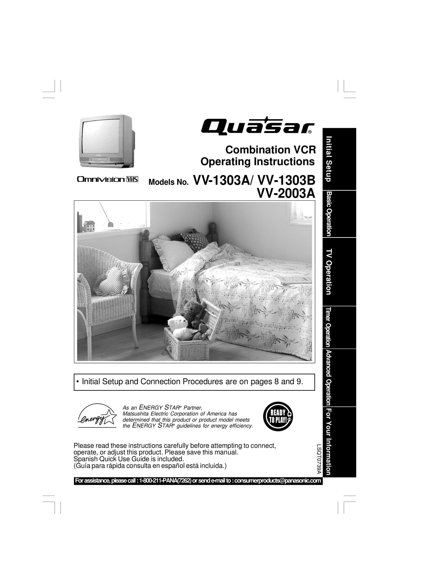 Quasar V V-1303B TV VCR Combo User Manual