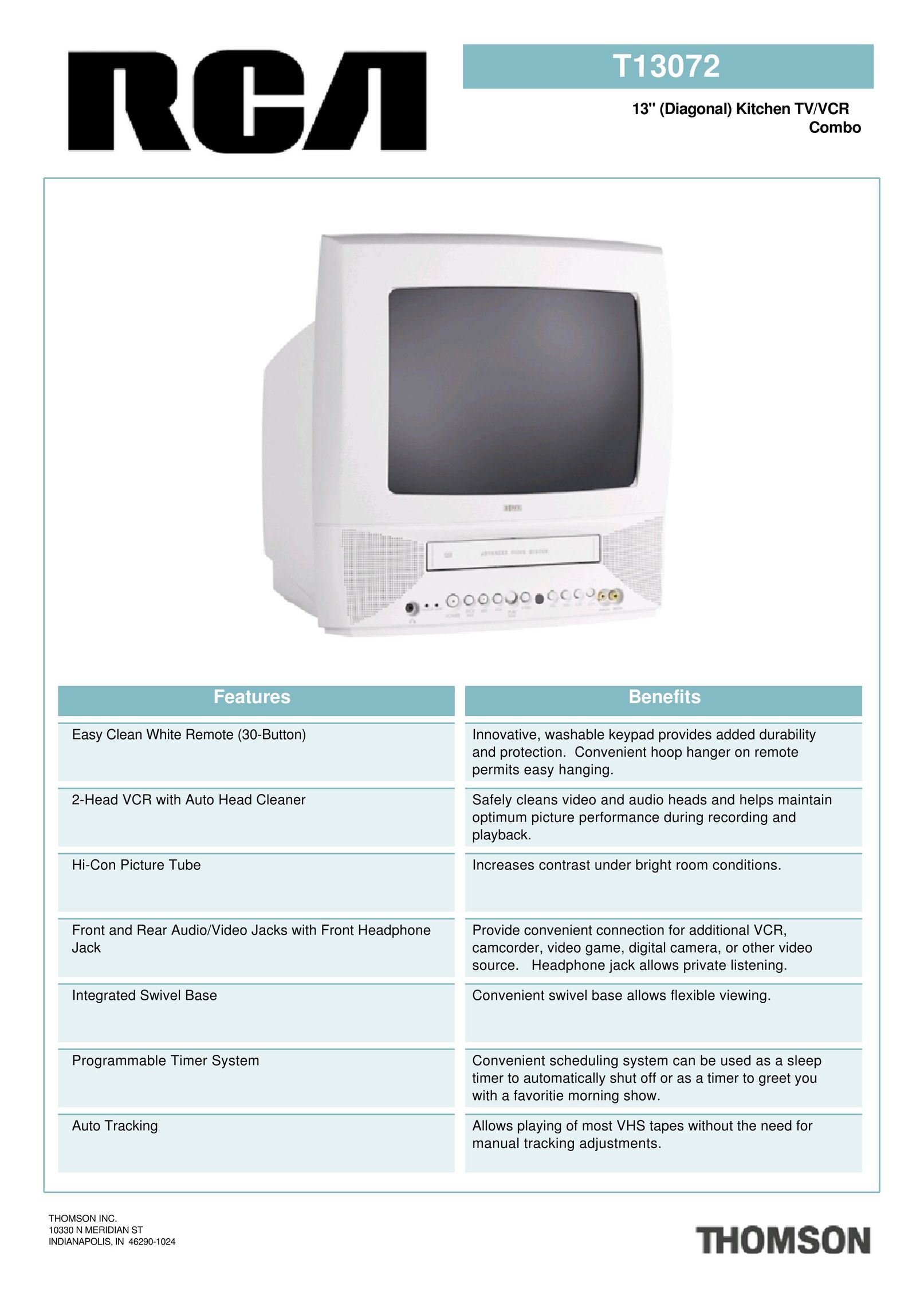 RCA T13072 TV VCR Combo User Manual