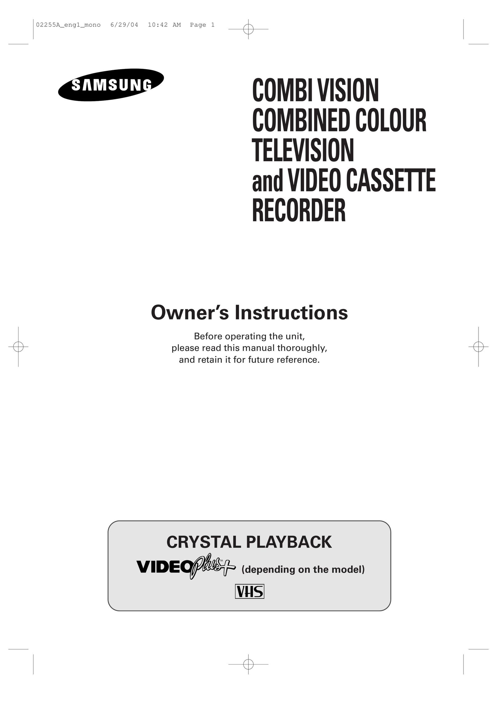 Samsung Colour TV/VCR TV VCR Combo User Manual