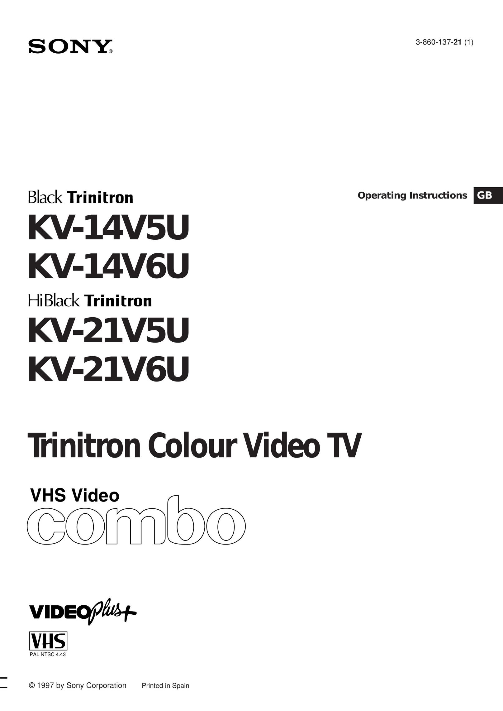 Sony KV-14V6U TV VCR Combo User Manual