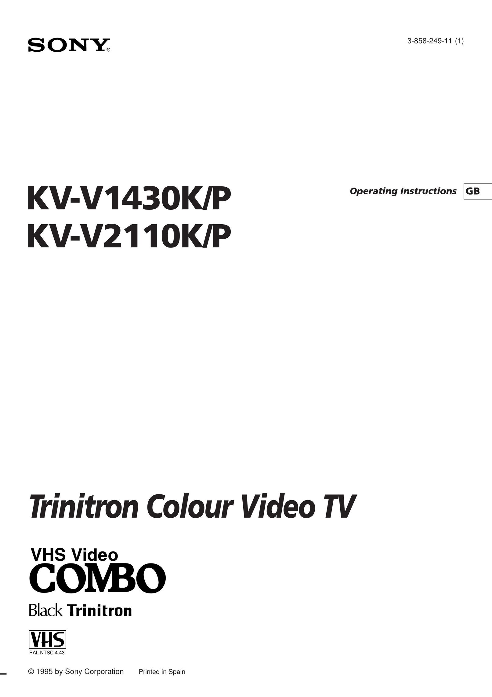 Sony KV-V2110P TV VCR Combo User Manual