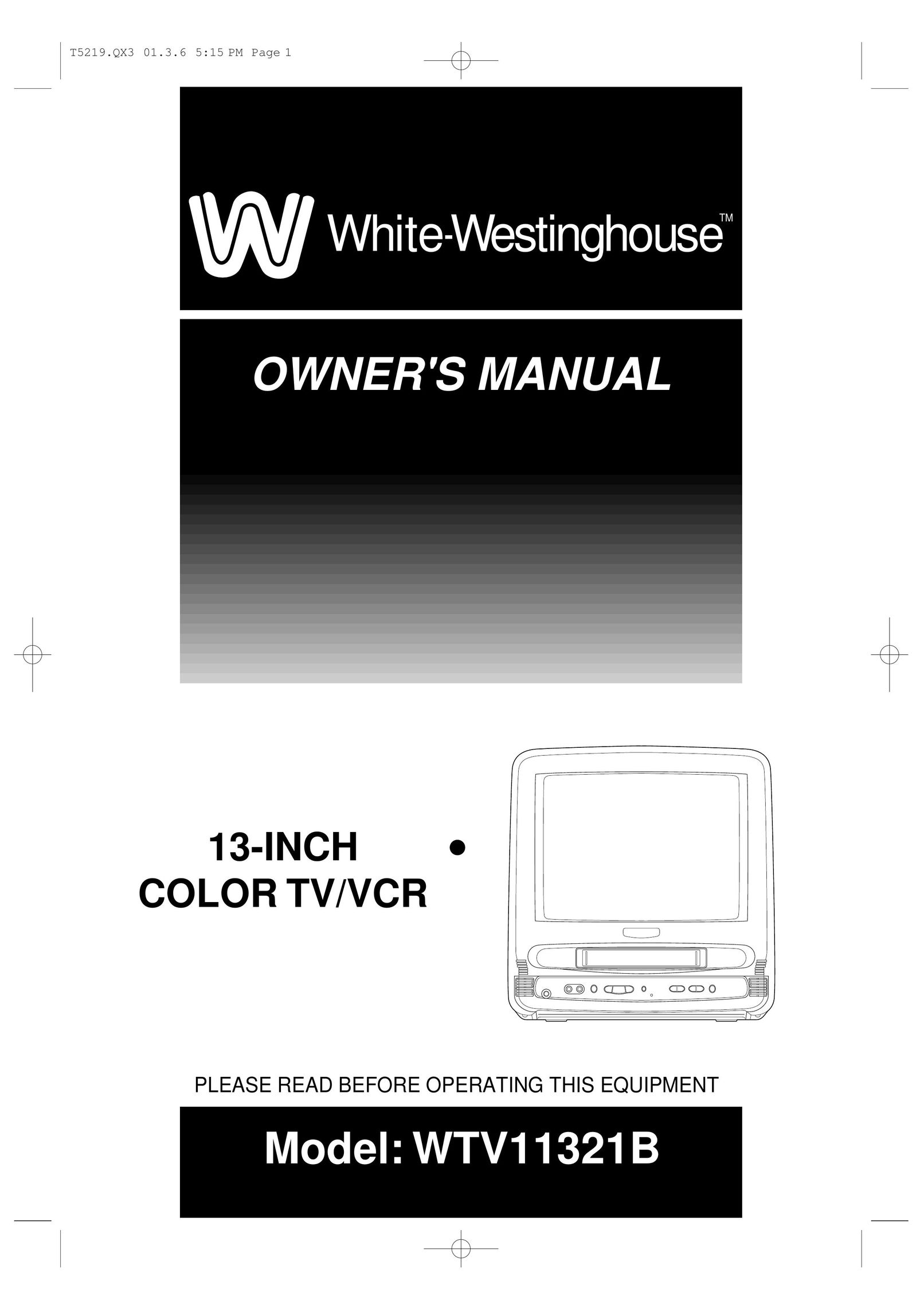 White-Westinghouse WTV11321B TV VCR Combo User Manual