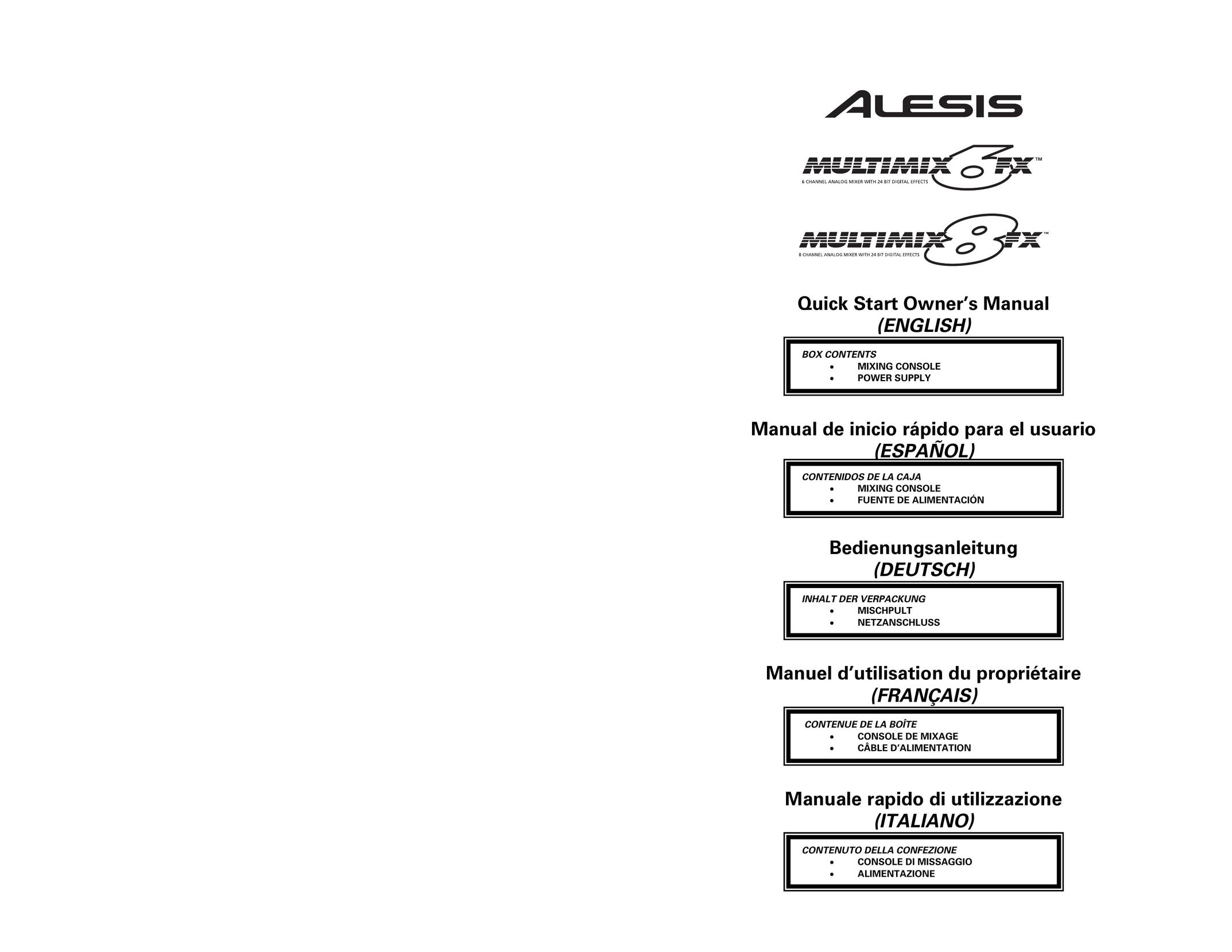 Alesis 8FX TV Video Accessories User Manual