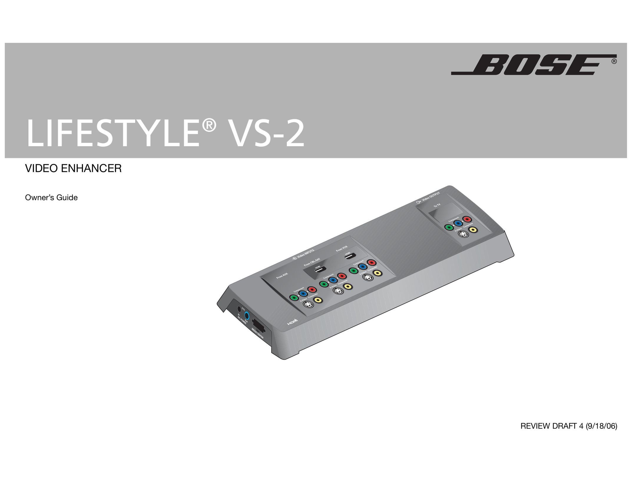 Bose Lifestyle (R) VS-2 TV Video Accessories User Manual