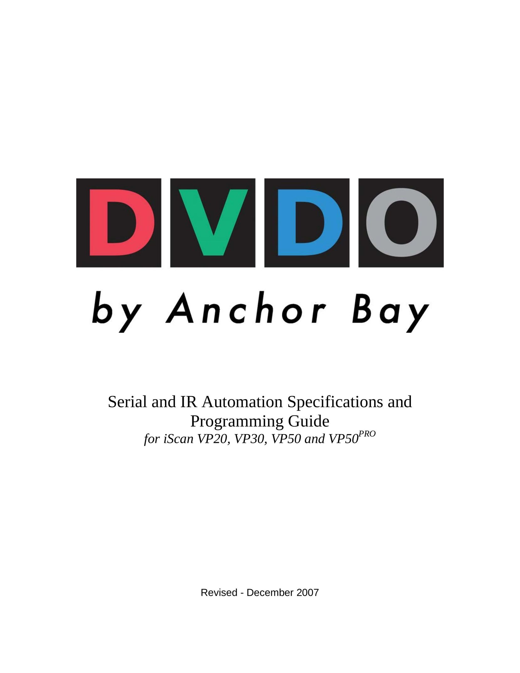 DVDO VP20 TV Video Accessories User Manual